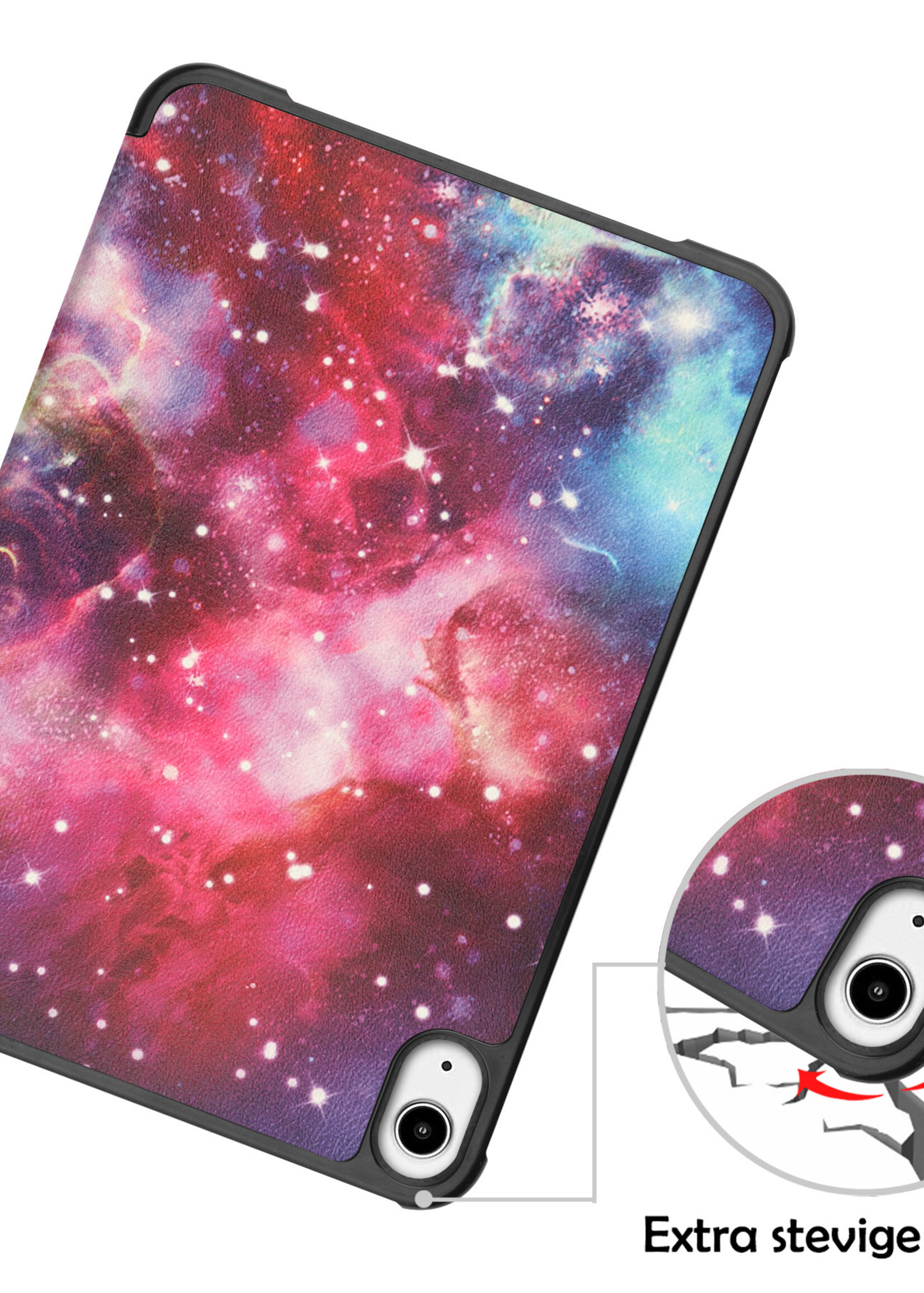 LUQ Hoes Geschikt voor iPad Mini 6 Hoes Luxe Hoesje Book Case Met Screenprotector - Hoesje Geschikt voor iPad Mini 6 Hoes Cover - Galaxy