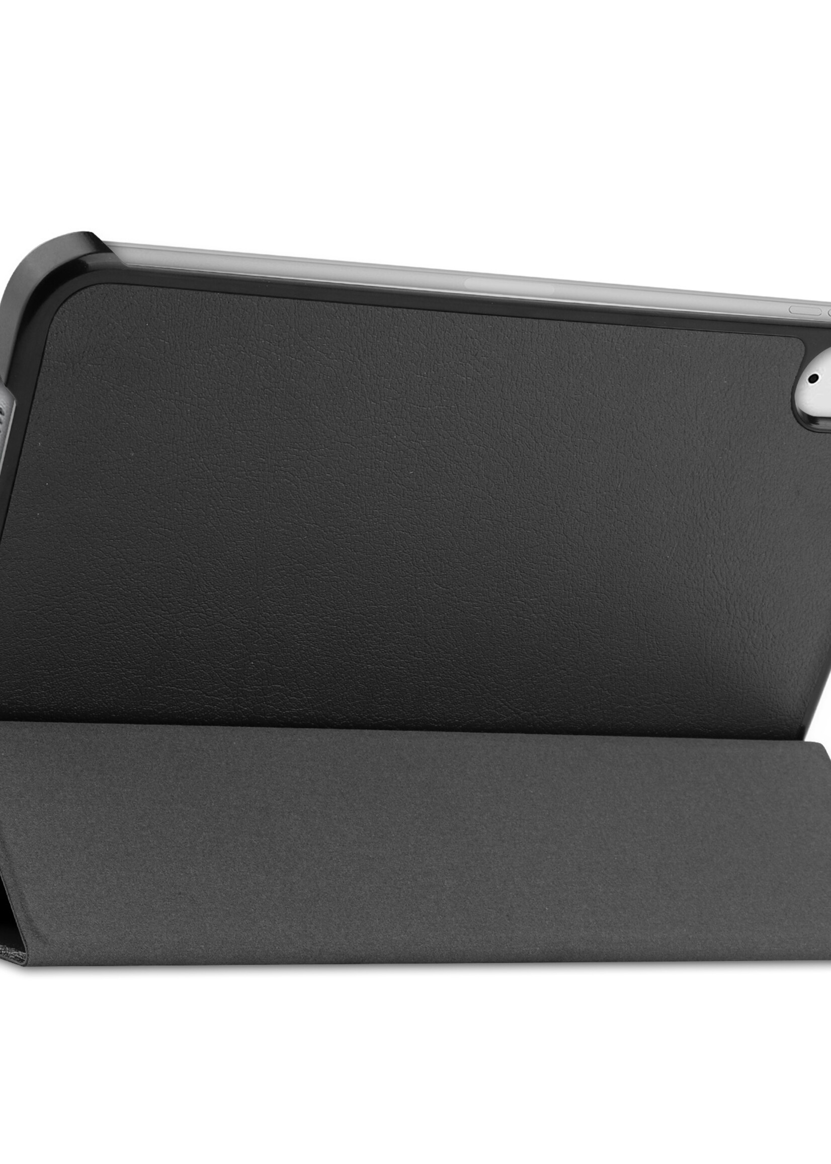 LUQ Hoes Geschikt voor iPad Mini 6 Hoes Luxe Hoesje Book Case Met Screenprotector - Hoesje Geschikt voor iPad Mini 6 Hoes Cover - Zwart