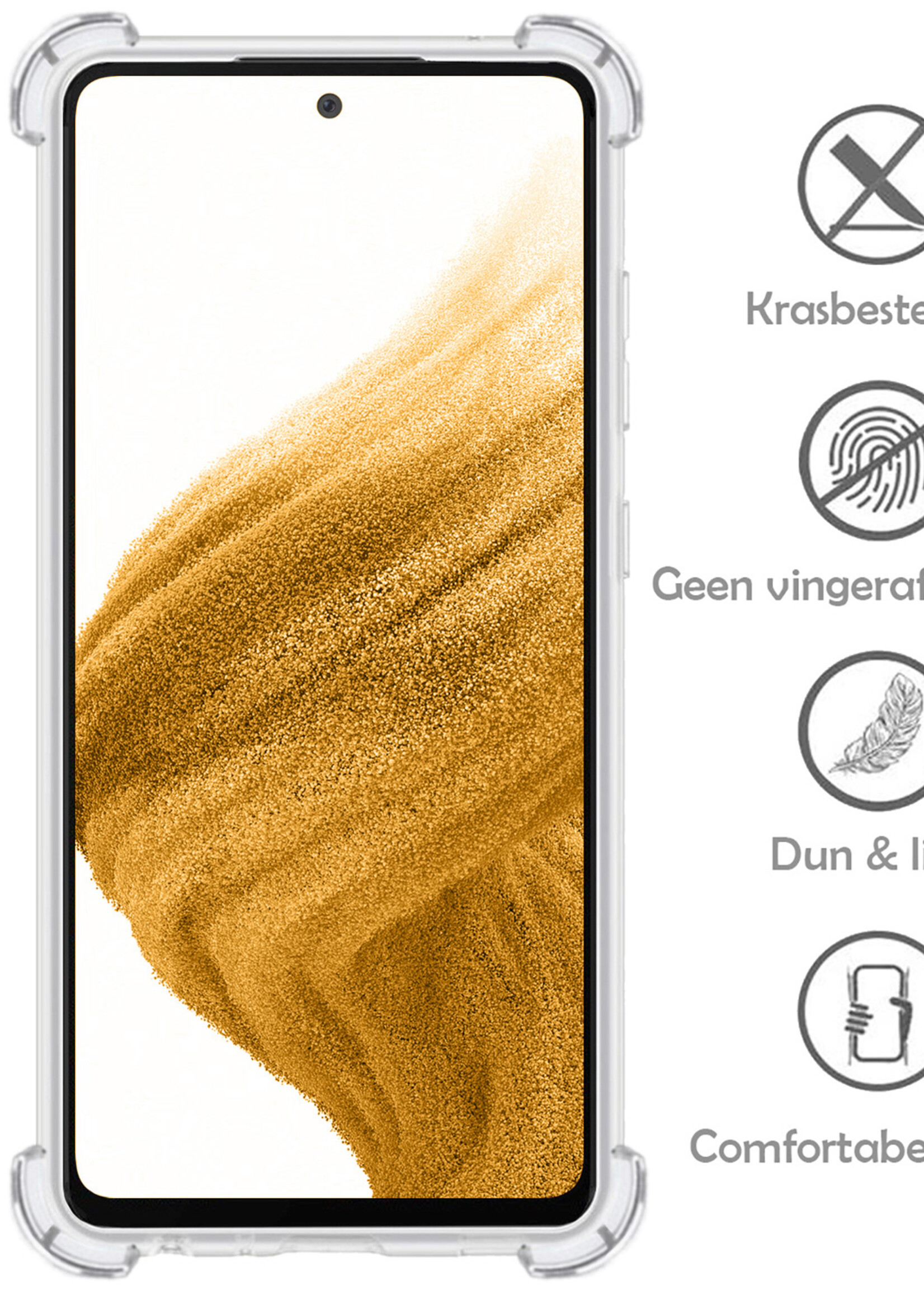 LUQ Hoesje Geschikt voor Samsung A53 Hoesje Shockproof Case Siliconen - Hoes Geschikt voor Samsung Galaxy A53 Hoes Cover Siliconen - Transparant - 2 Stuks