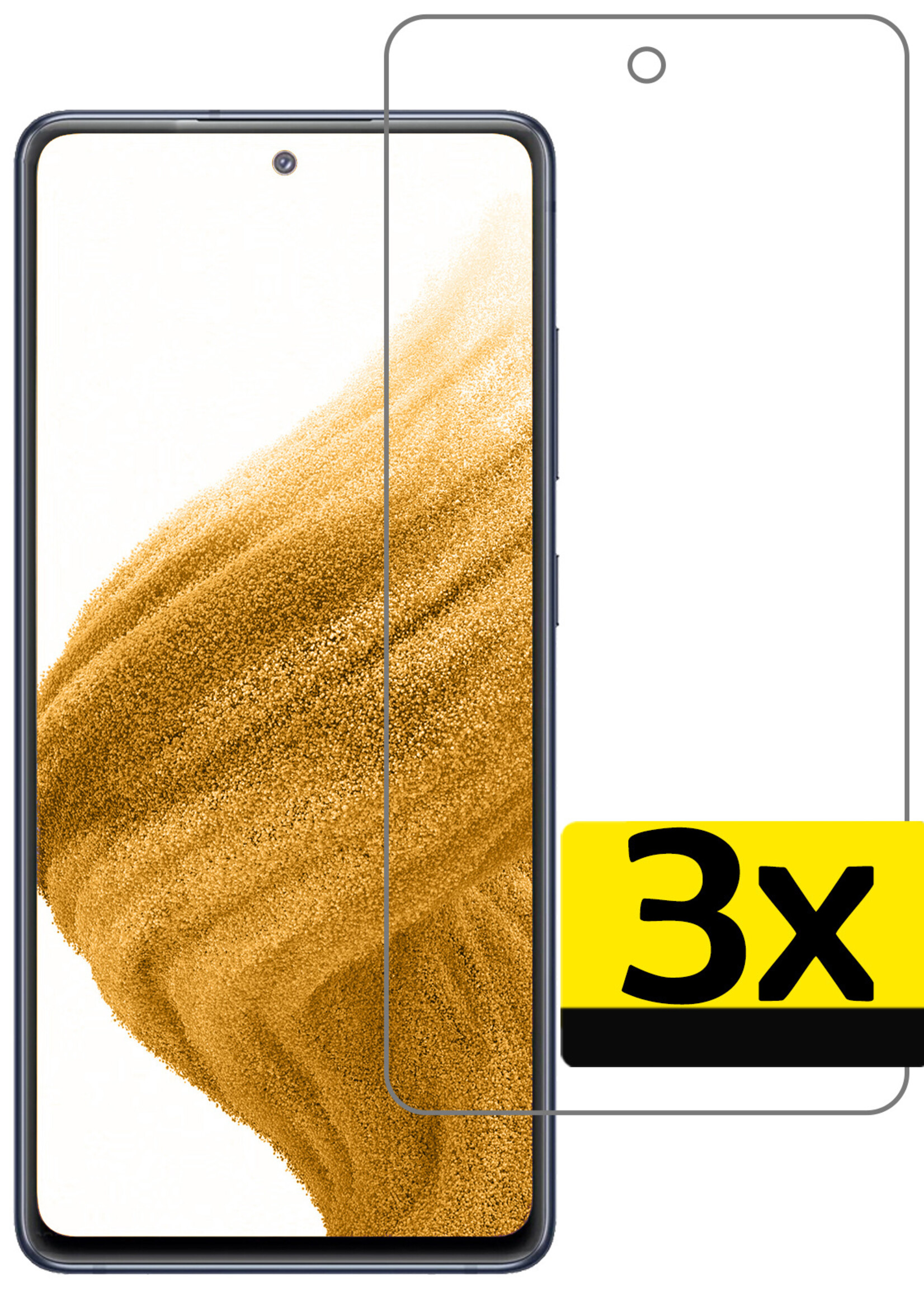 LUQ Screenprotector Geschikt voor Samsung A53 Screenprotector Beschermglas Gehard Glas - Screenprotector Geschikt voor Samsung Galaxy A53 Screenprotector Glas - 3 Stuks