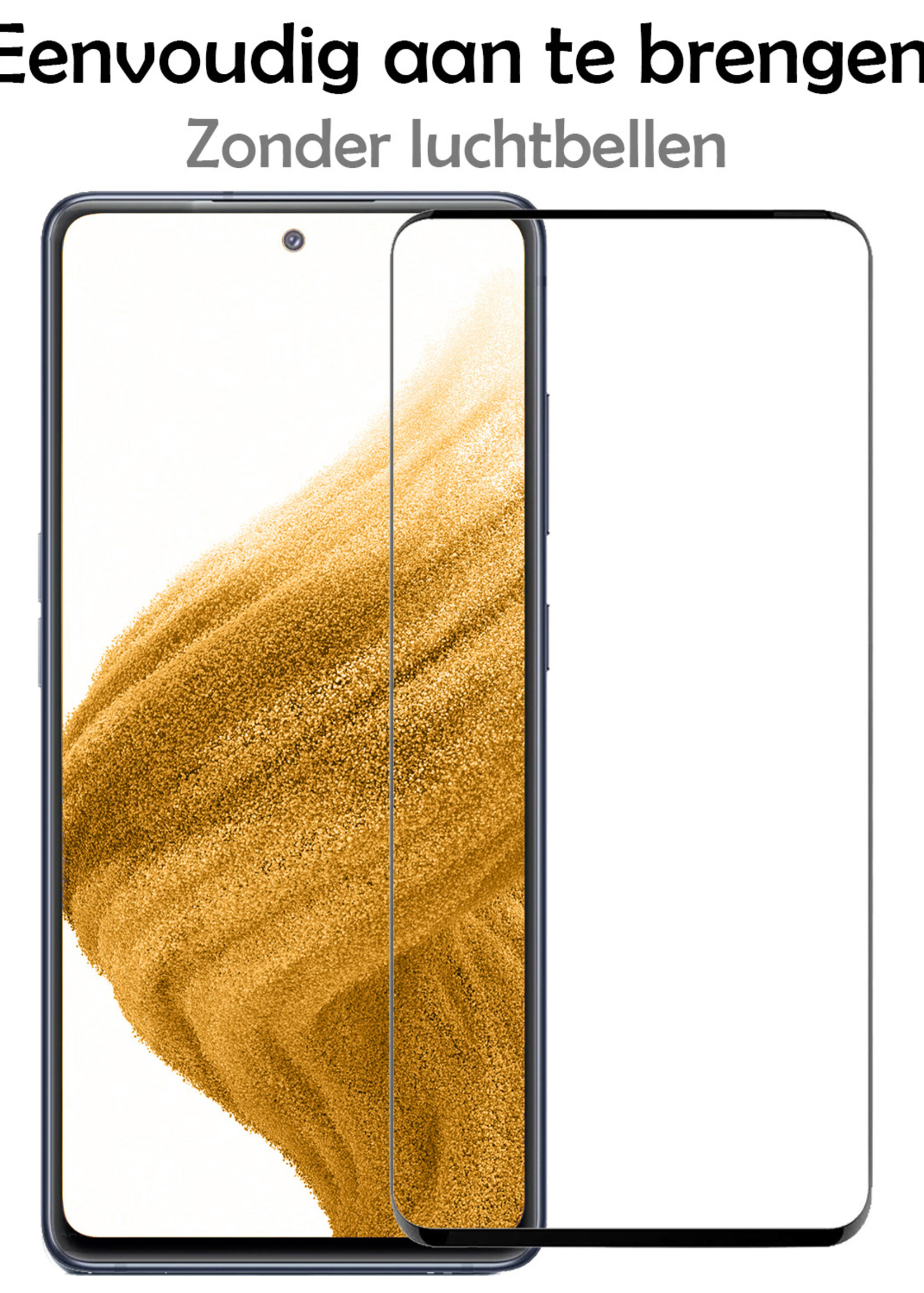 LUQ Screenprotector Geschikt voor Samsung A53 Screenprotector Glas Full Cover - Screenprotector Geschikt voor Samsung Galaxy A53 Screenprotector Full Cover