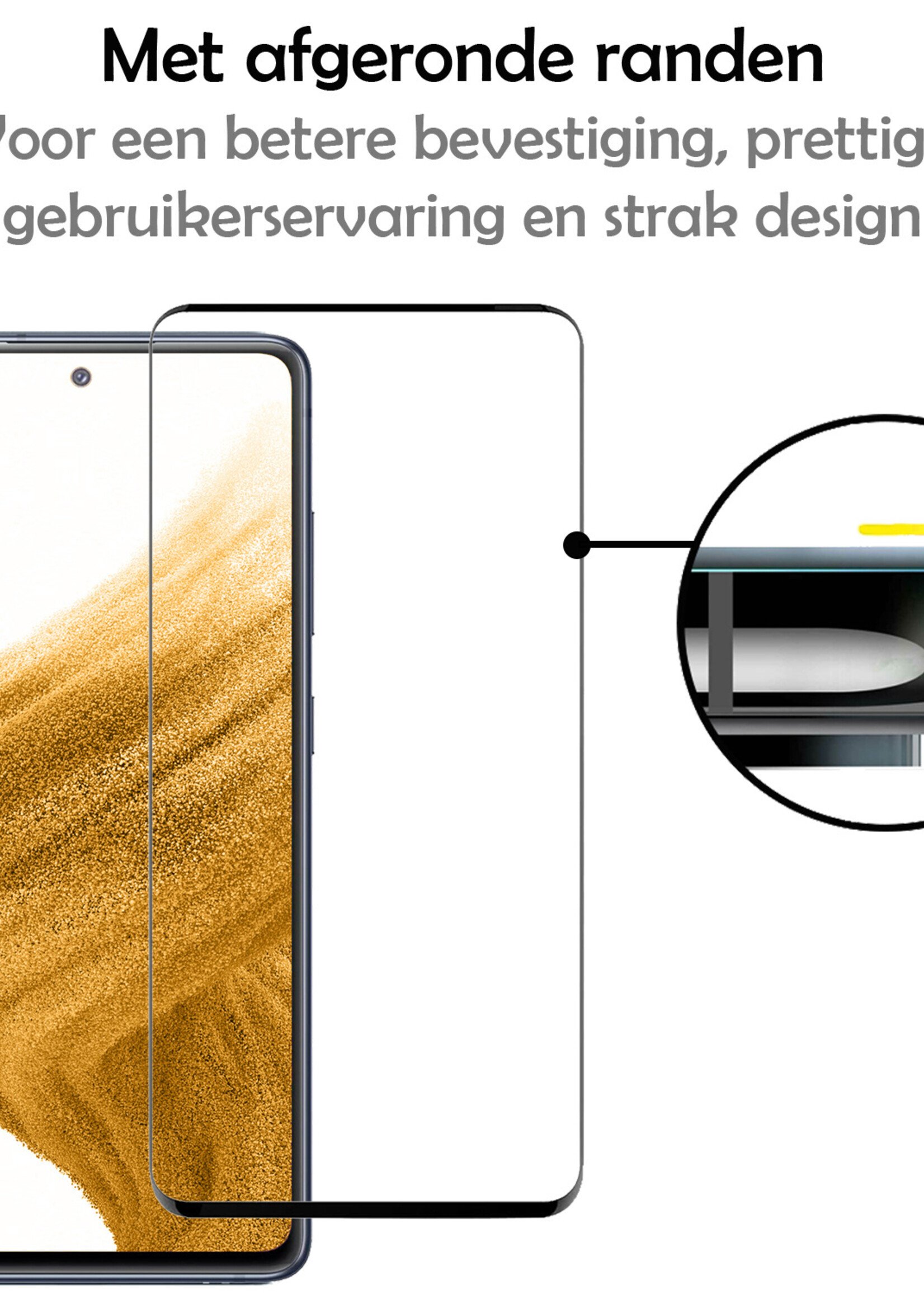 LUQ Screenprotector Geschikt voor Samsung A53 Screenprotector Glas Full Cover - Screenprotector Geschikt voor Samsung Galaxy A53 Screenprotector Full Cover
