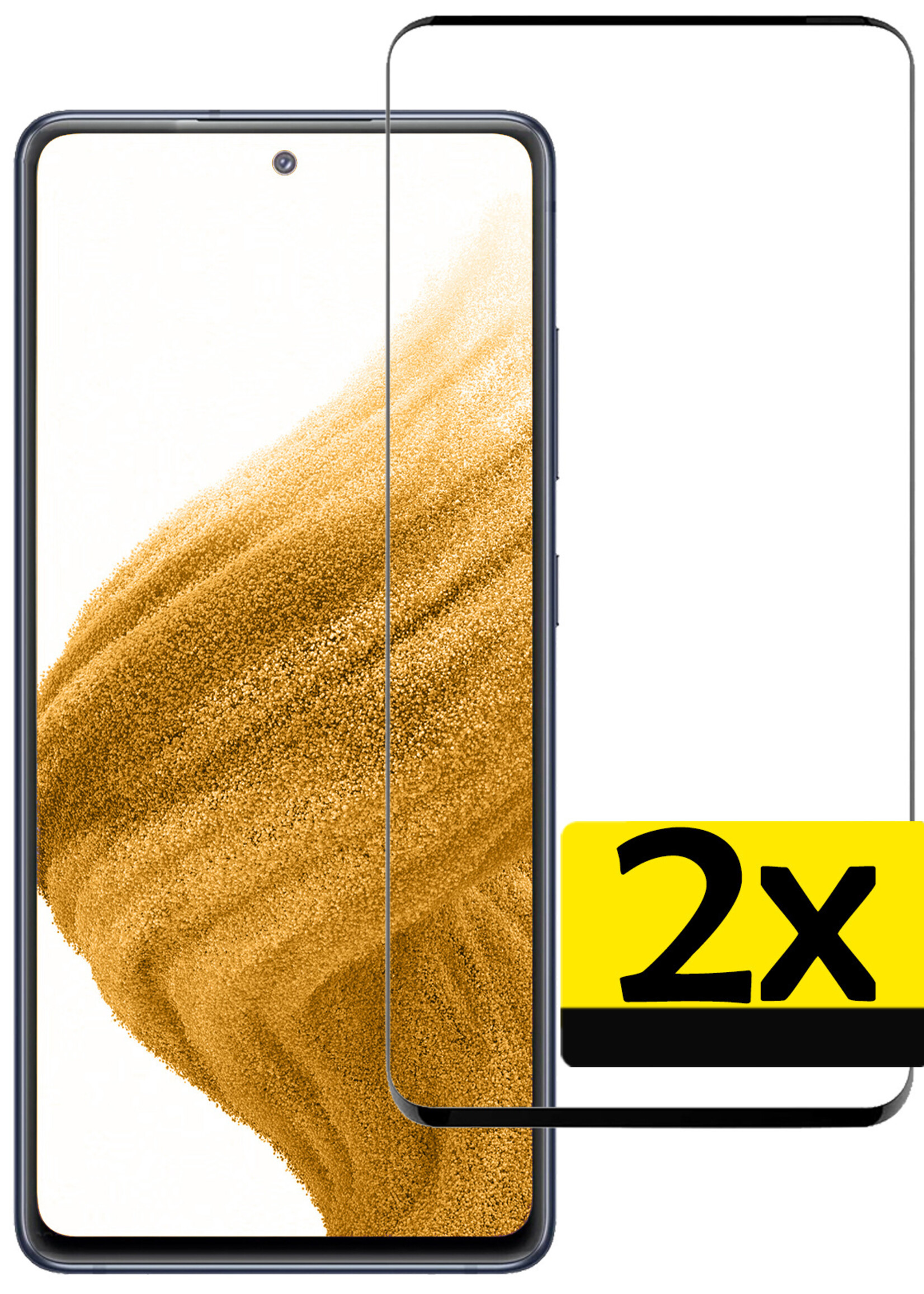 LUQ Screenprotector Geschikt voor Samsung A53 Screenprotector Glas Full Cover - Screenprotector Geschikt voor Samsung Galaxy A53 Screenprotector Full Cover - 2 Stuks