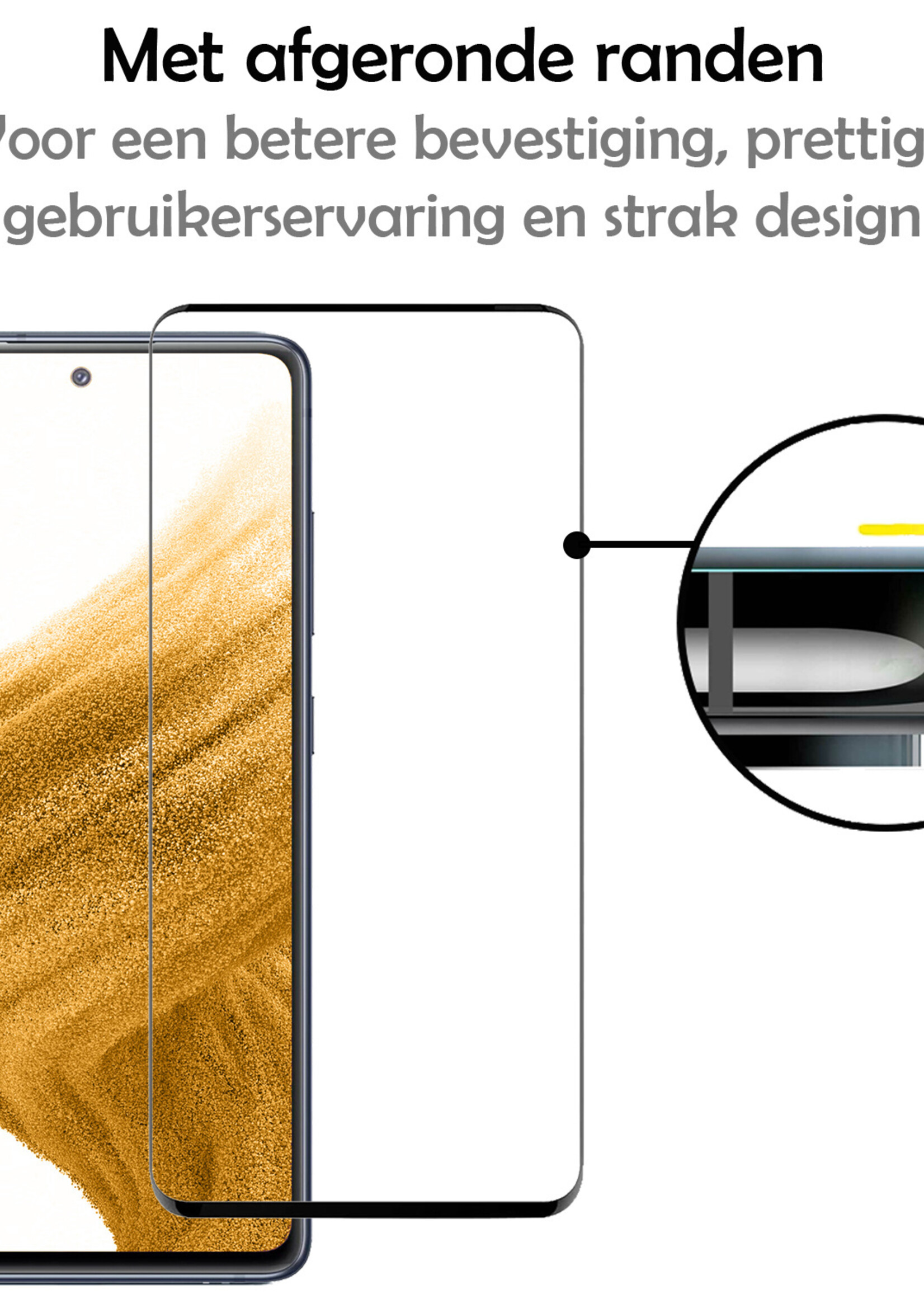 LUQ Screenprotector Geschikt voor Samsung A53 Screenprotector Glas Full Cover - Screenprotector Geschikt voor Samsung Galaxy A53 Screenprotector Full Cover - 2 Stuks