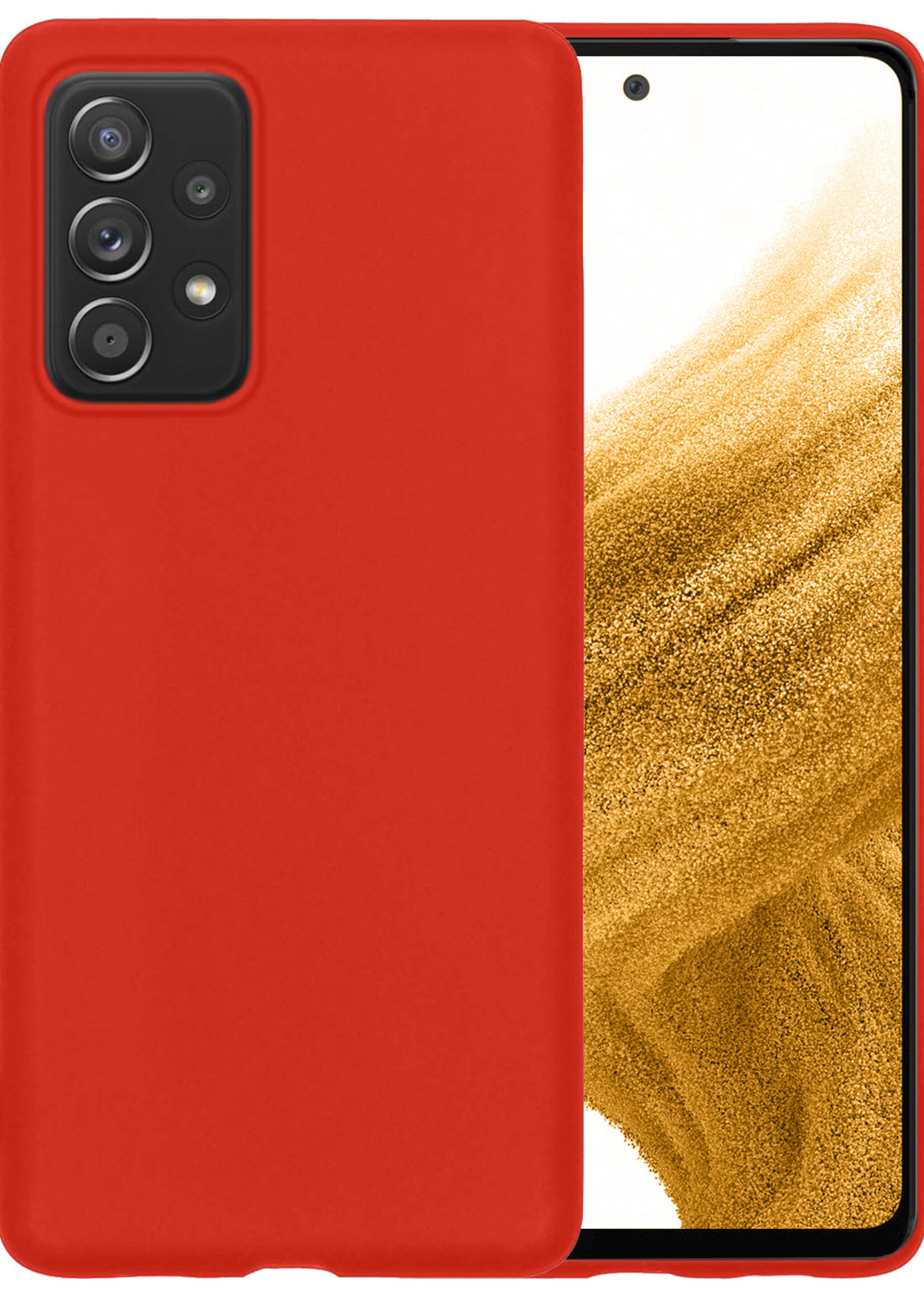 LUQ Hoesje Geschikt voor Samsung A53 Hoesje Siliconen Case - Hoes Geschikt voor Samsung Galaxy A53 Hoes Siliconen - Rood