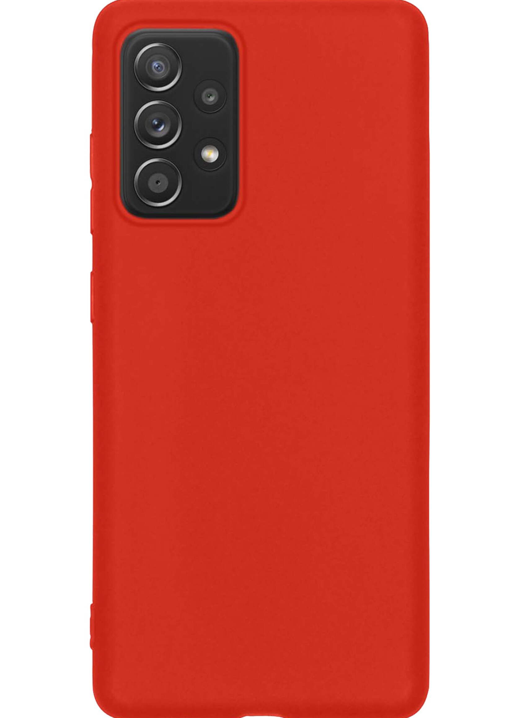 LUQ Hoesje Geschikt voor Samsung A53 Hoesje Siliconen Case - Hoes Geschikt voor Samsung Galaxy A53 Hoes Siliconen - Rood - 2 Stuks