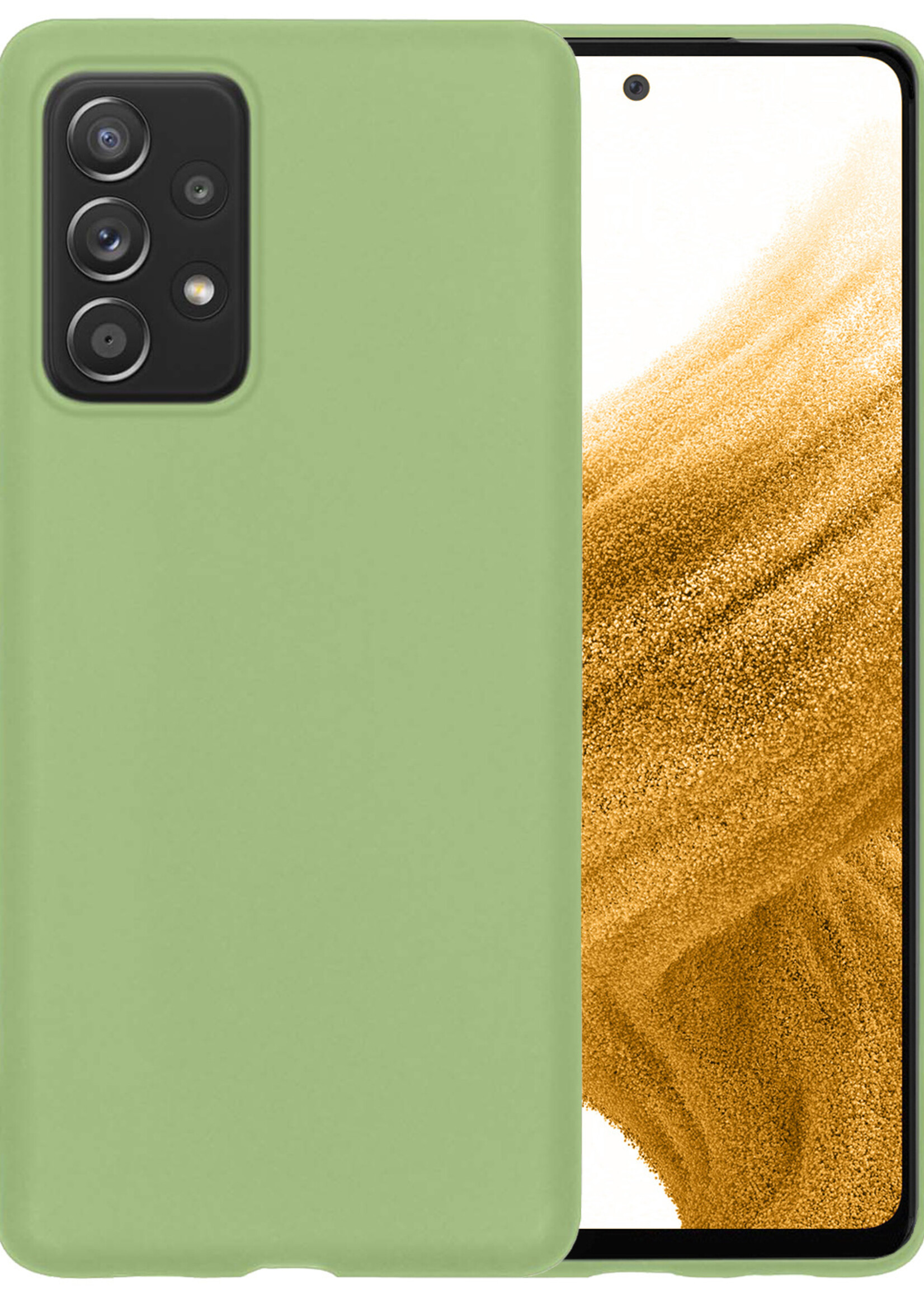 LUQ Hoesje Geschikt voor Samsung A53 Hoesje Siliconen Case - Hoes Geschikt voor Samsung Galaxy A53 Hoes Siliconen - Groen