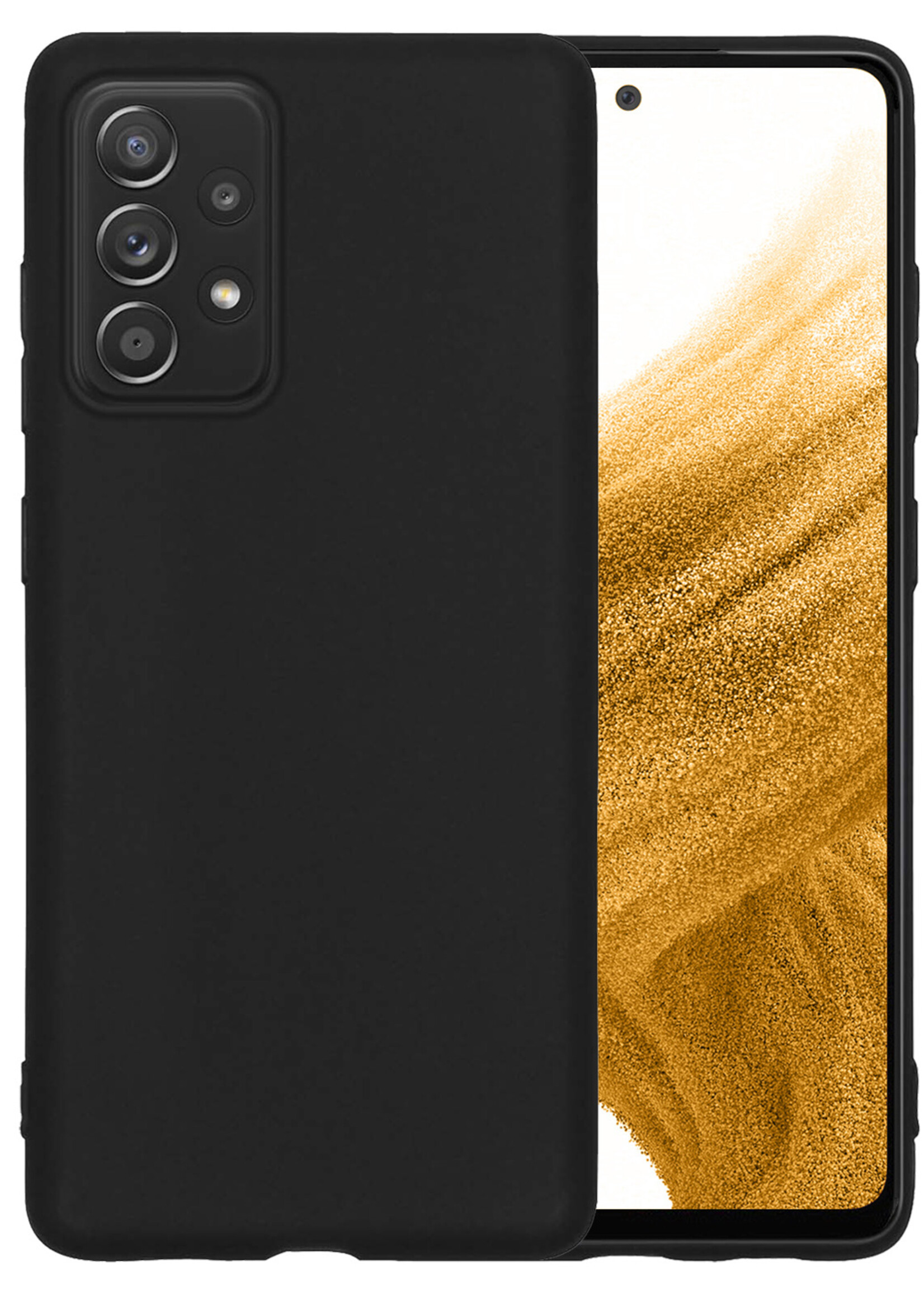 LUQ Hoesje Geschikt voor Samsung A53 Hoesje Siliconen Case - Hoes Geschikt voor Samsung Galaxy A53 Hoes Siliconen - Zwart