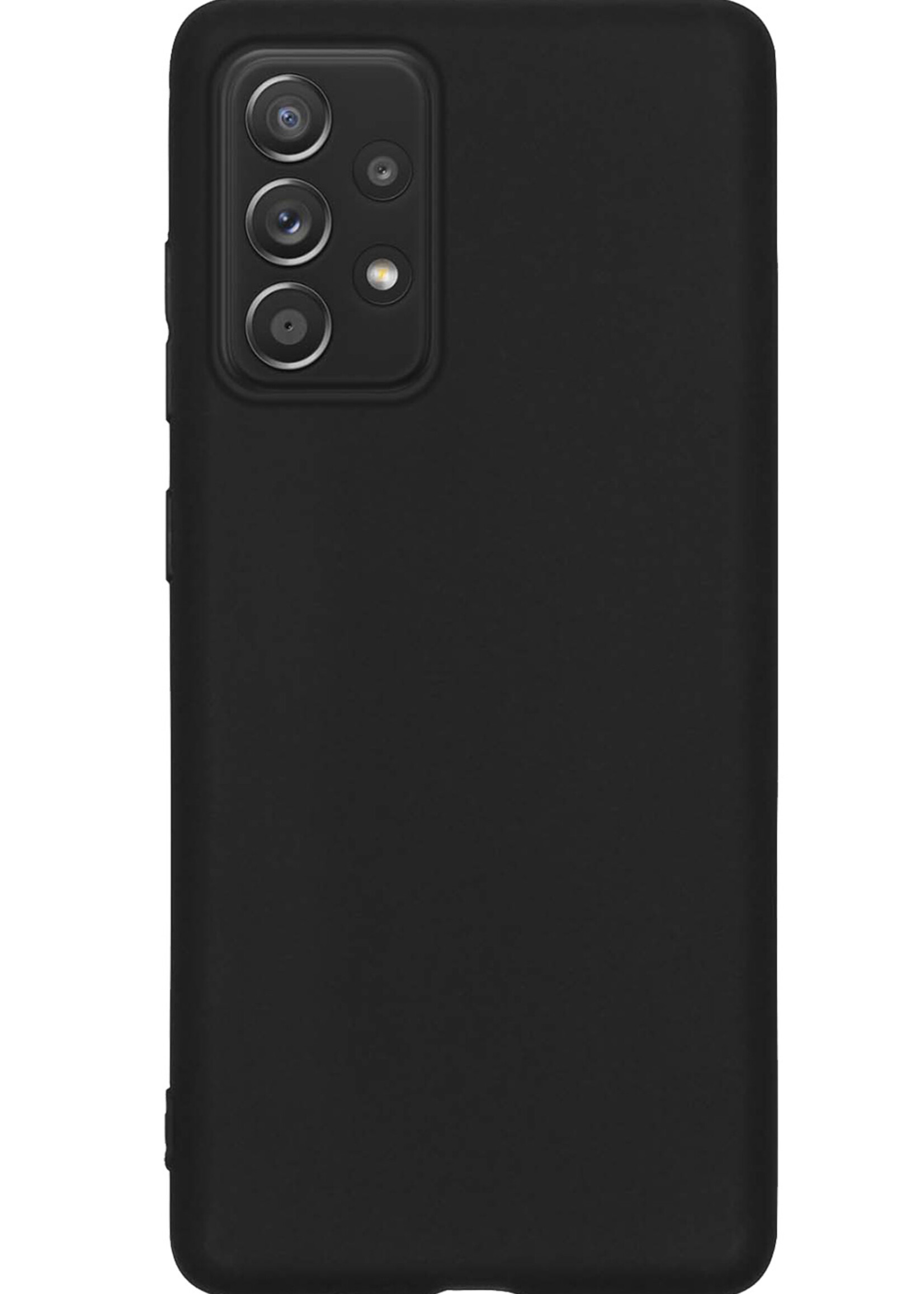 Hoesje Geschikt voor Samsung A53 Hoesje Siliconen Case - Hoes Geschikt voor Samsung Galaxy A53 Hoes Siliconen - Zwart - 2 Stuks