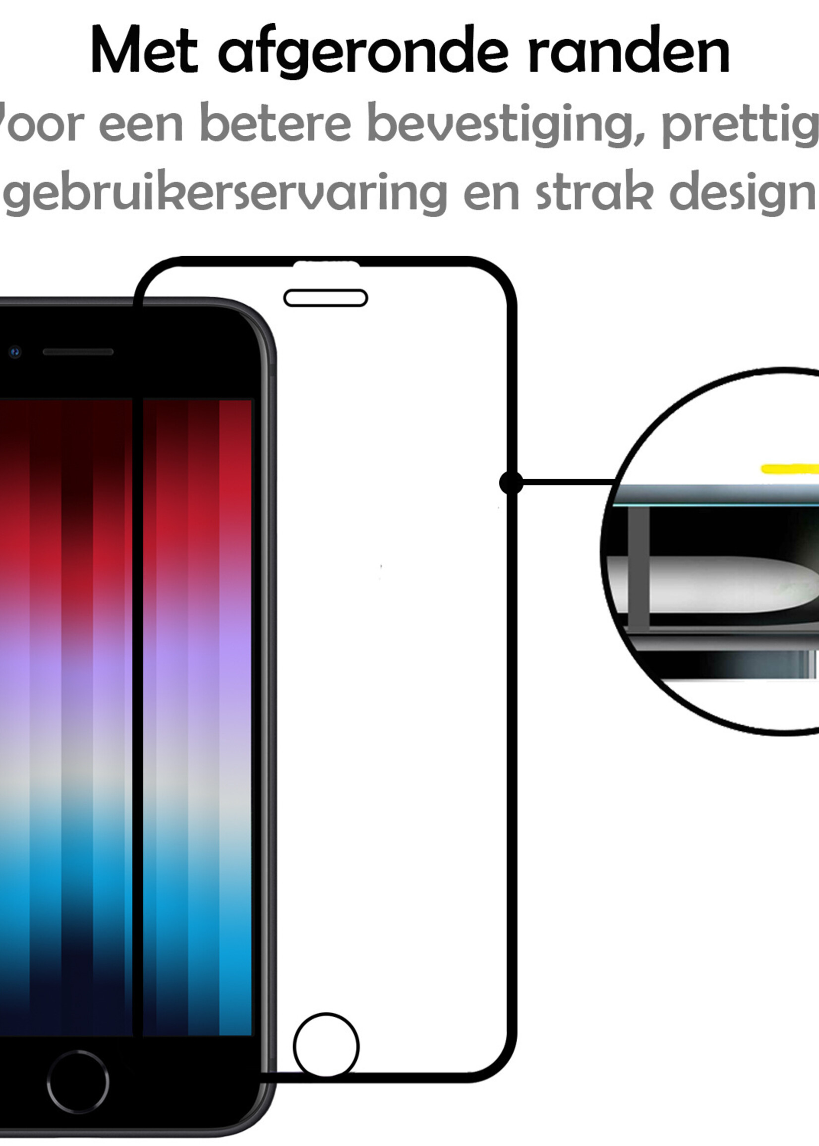 LUQ Screenprotector Geschikt voor iPhone SE 2022 Screenprotector Glas Full Cover - Screenprotector Geschikt voor iPhone SE (2022) Screenprotector Full Cover