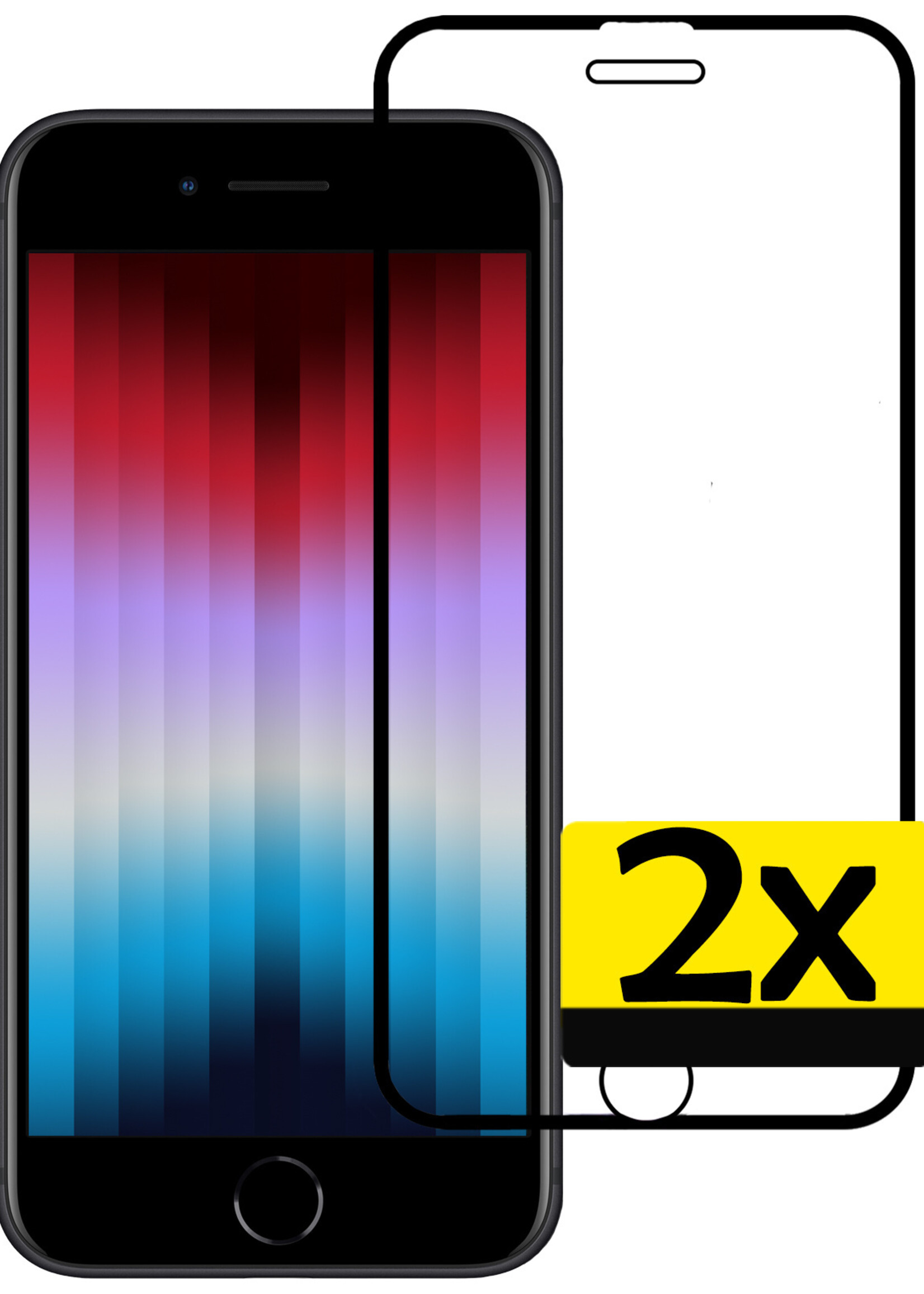 LUQ Screenprotector Geschikt voor iPhone SE 2022 Screenprotector Glas Full Cover - Screenprotector Geschikt voor iPhone SE (2022) Screenprotector Full Cover - 2 Stuks