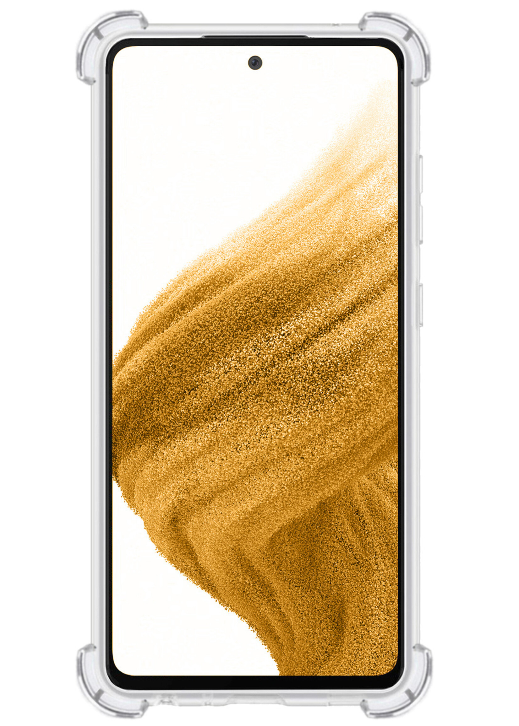 Hoesje Geschikt voor Samsung A53 Hoesje Shockproof Case Siliconen Met 2x Screenprotector - Hoes Geschikt voor Samsung Galaxy A53 Hoes Cover Siliconen - Transparant
