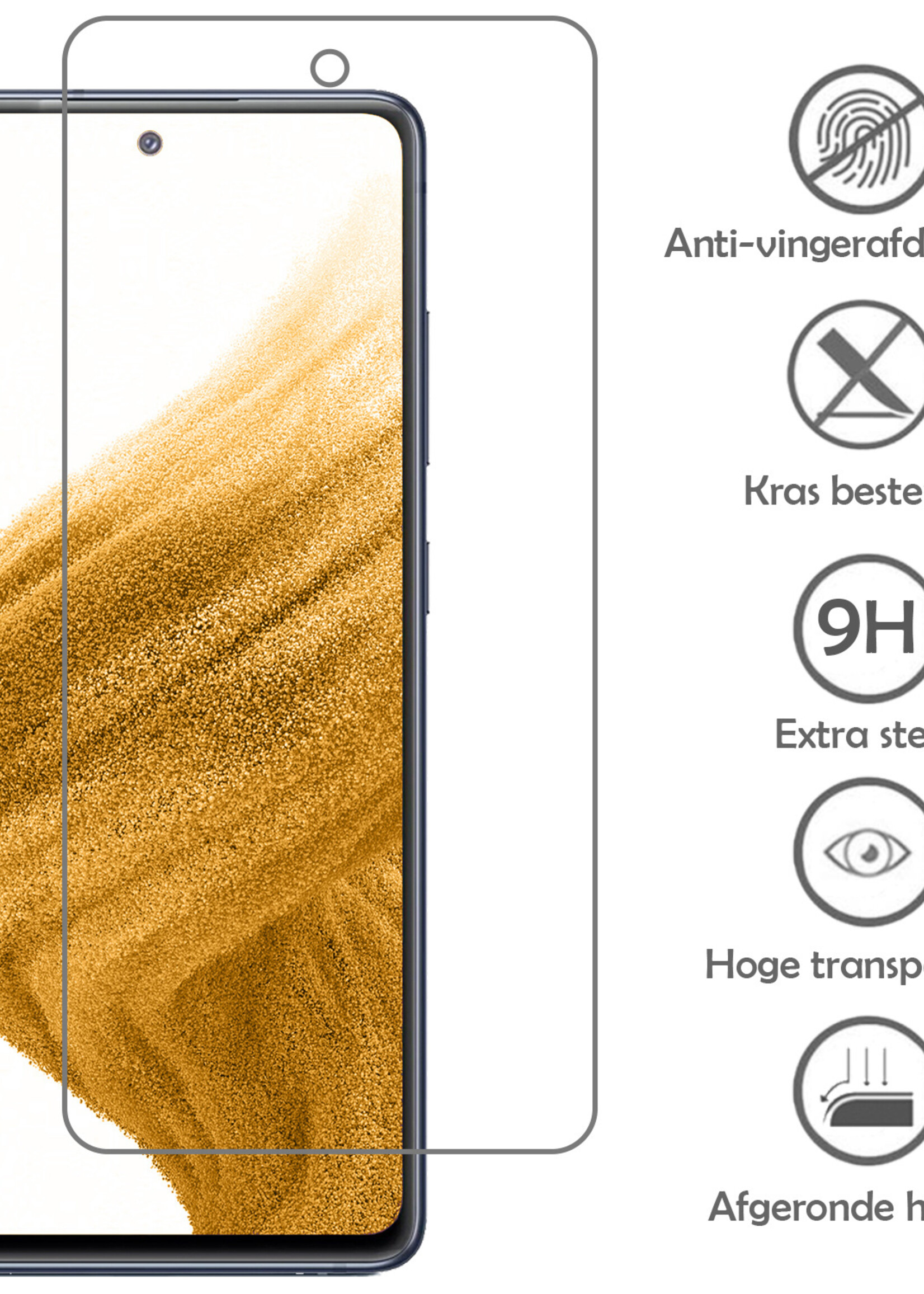Hoesje Geschikt voor Samsung A53 Hoesje Siliconen Case Met Screenprotector - Hoes Geschikt voor Samsung Galaxy A53 Hoes Siliconen - Geel
