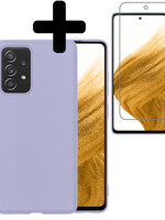 LUQ LUQ Samsung Galaxy A53 Hoesje Siliconen Met Screenprotector - Lila