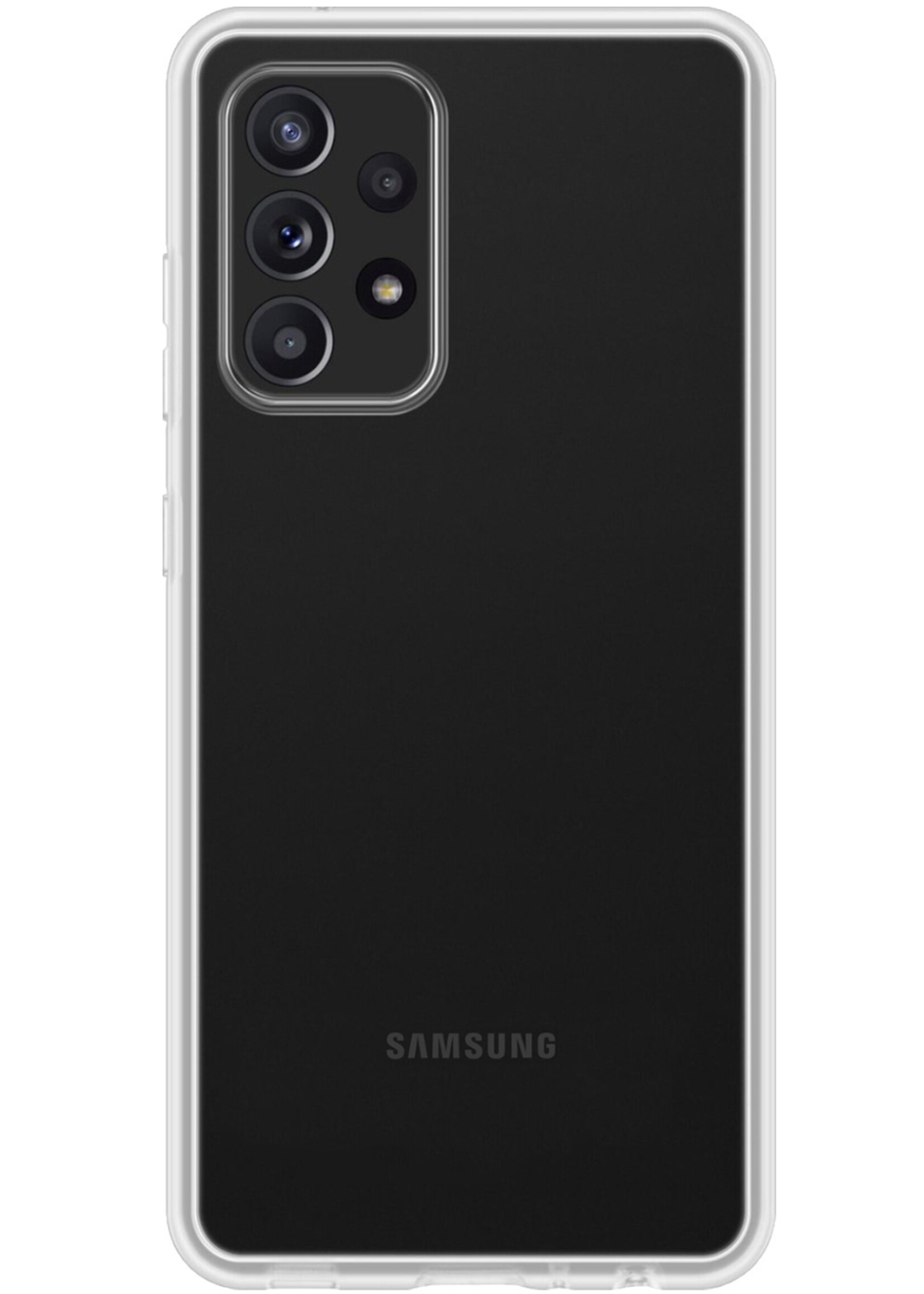 LUQ Hoesje Geschikt voor Samsung A53 Hoesje Siliconen Case Met Screenprotector - Hoes Geschikt voor Samsung Galaxy A53 Hoes Siliconen - Transparant