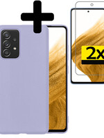 LUQ LUQ Samsung Galaxy A53 Hoesje Siliconen Met 2x Screenprotector - Lila