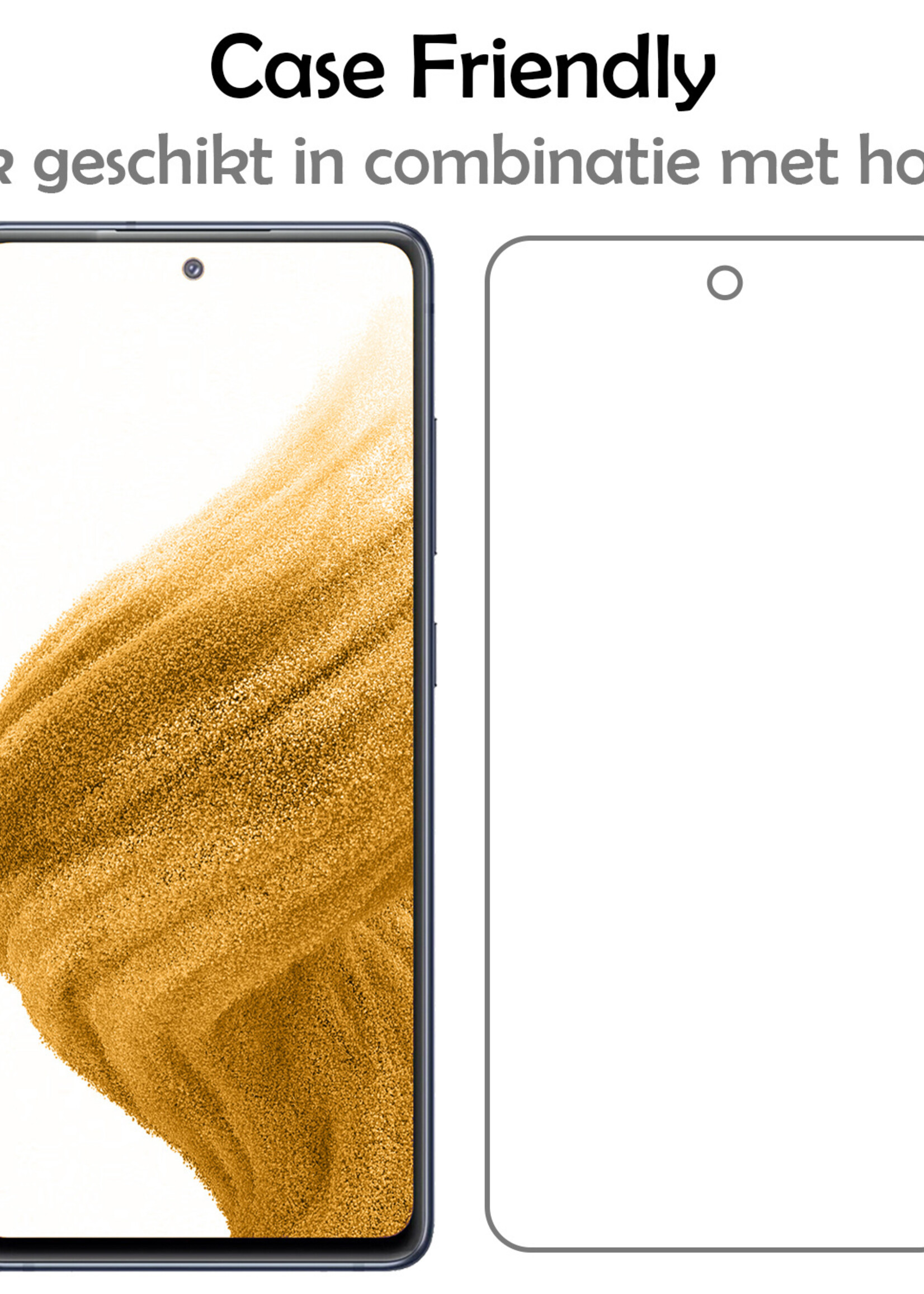 LUQ Hoesje Geschikt voor Samsung A53 Hoesje Siliconen Case Met 2x Screenprotector - Hoes Geschikt voor Samsung Galaxy A53 Hoes Siliconen - Lila