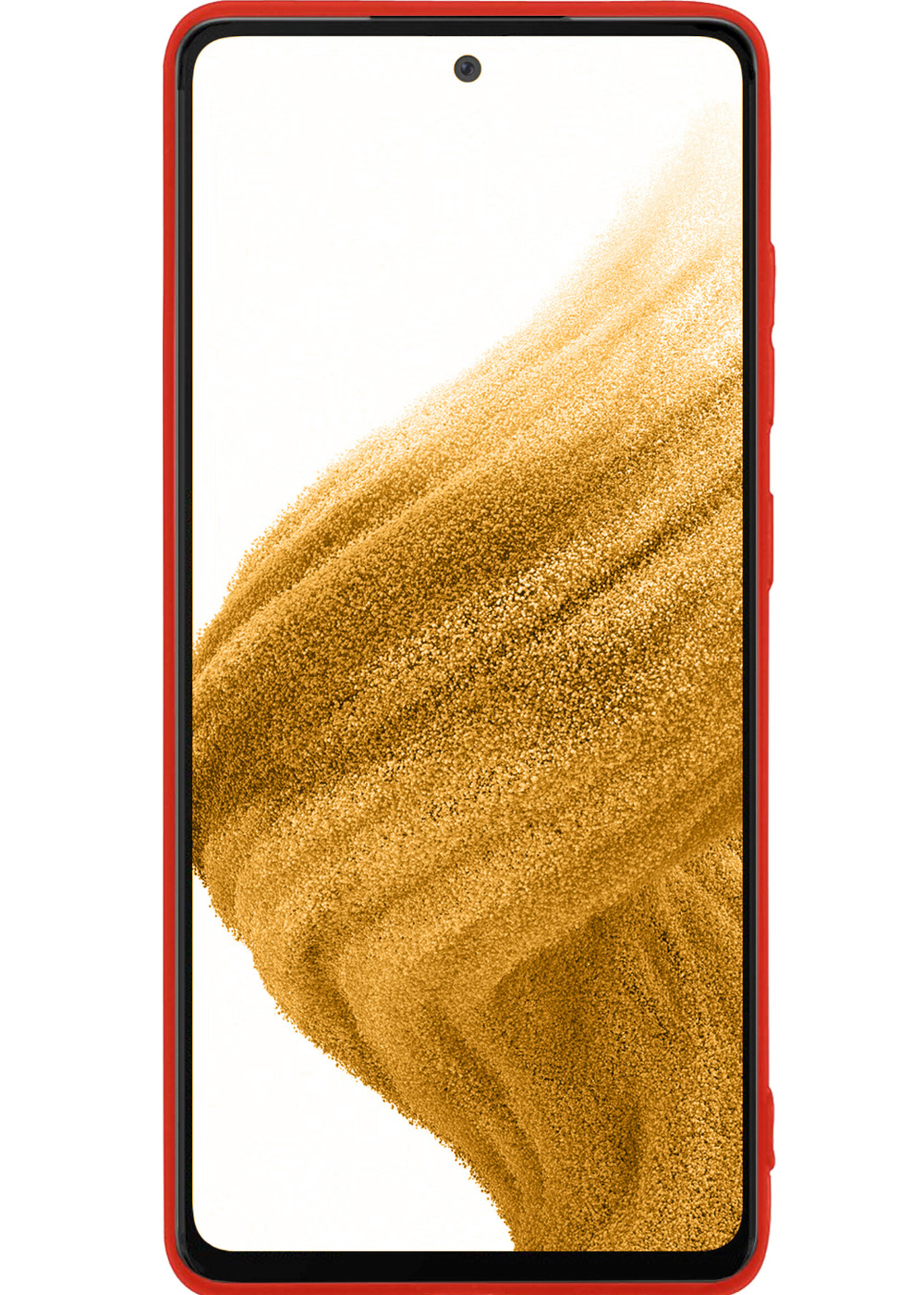 LUQ Hoesje Geschikt voor Samsung A53 Hoesje Siliconen Case Met 2x Screenprotector - Hoes Geschikt voor Samsung Galaxy A53 Hoes Siliconen - Rood
