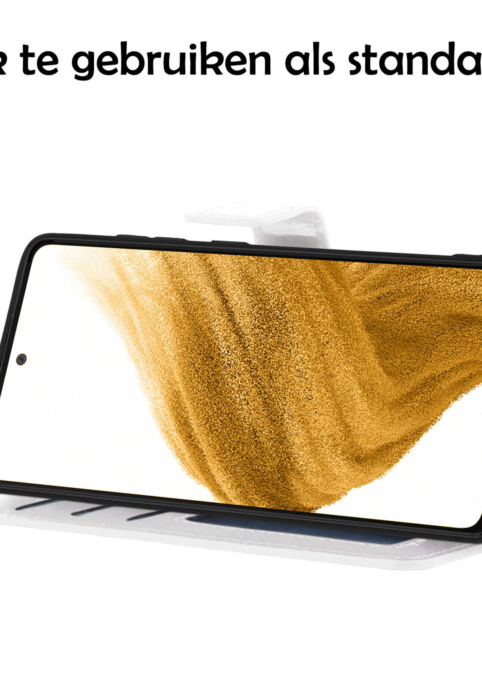 LUQ Hoesje Geschikt voor Samsung A53 Hoesje Book Case Hoes Wallet Cover Met Screenprotector - Hoes Geschikt voor Samsung Galaxy A53 Hoesje Bookcase Hoes - Wit