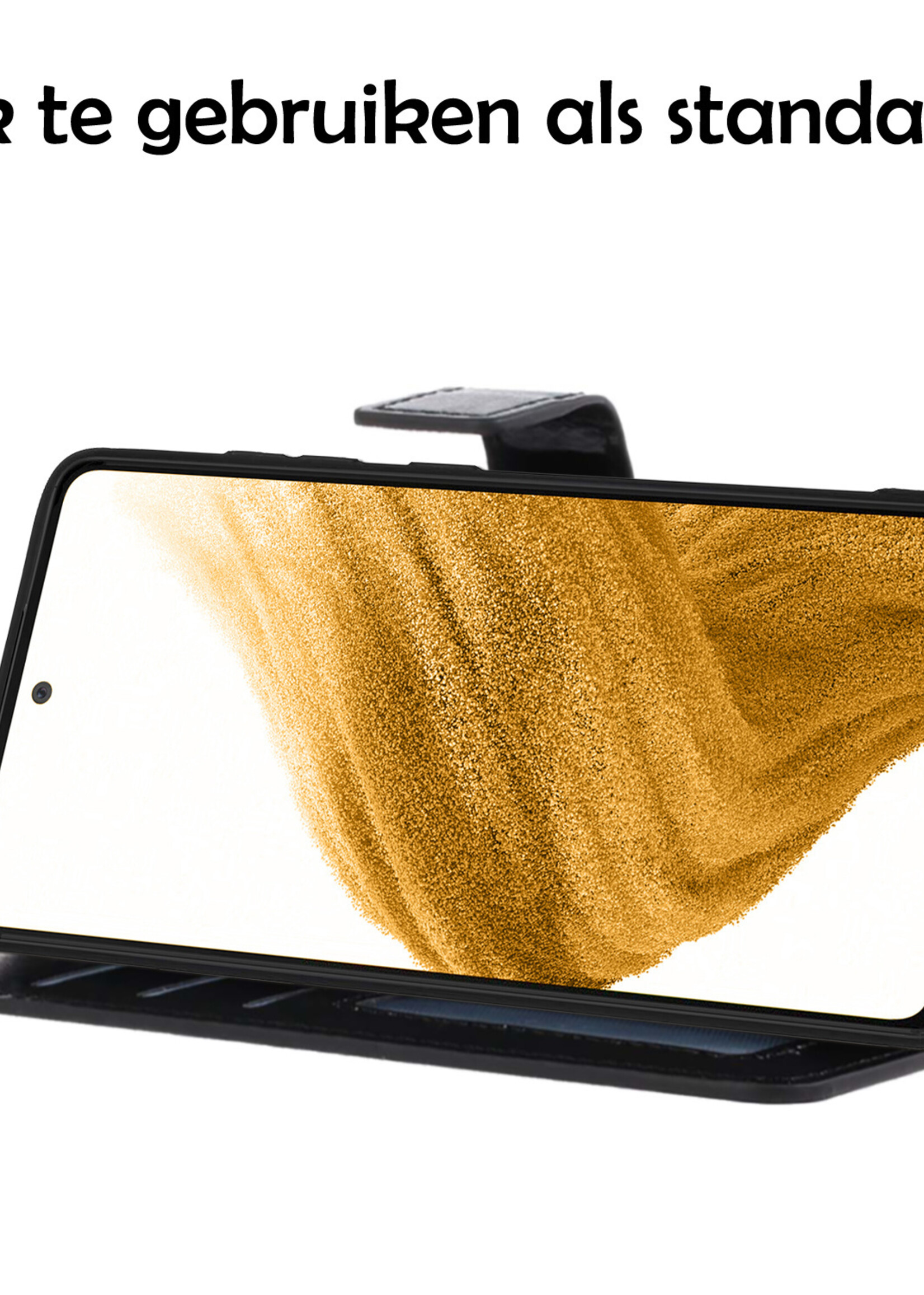 LUQ Hoesje Geschikt voor Samsung A53 Hoesje Book Case Hoes Wallet Cover Met Screenprotector - Hoes Geschikt voor Samsung Galaxy A53 Hoesje Bookcase Hoes - Zwart