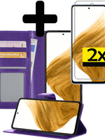 LUQ LUQ Samsung Galaxy A53 Hoesje Bookcase Paars Met 2x Screenprotector