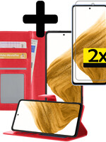 LUQ LUQ Samsung Galaxy A53 Hoesje Bookcase Rood Met 2x Screenprotector