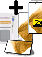 LUQ LUQ Samsung Galaxy A53 Hoesje Bookcase Wit Met 2x Screenprotector