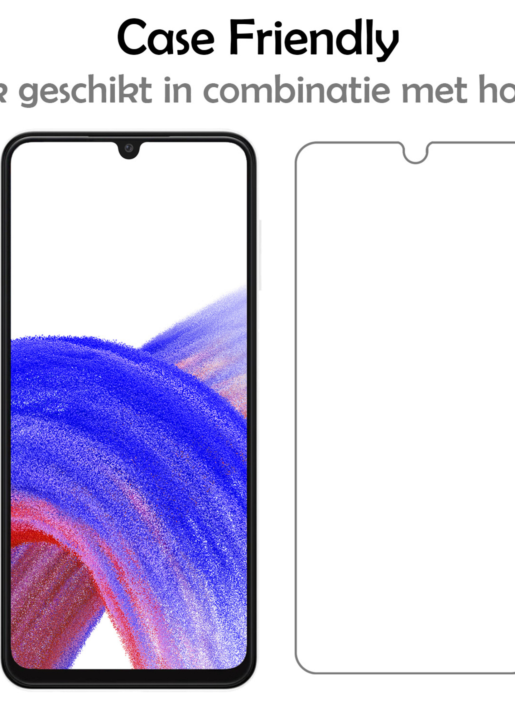 LUQ Screenprotector Geschikt voor Samsung A33 Screenprotector Beschermglas Gehard Glas - Screenprotector Geschikt voor Samsung Galaxy A33 Screenprotector Glas - 2 Stuks