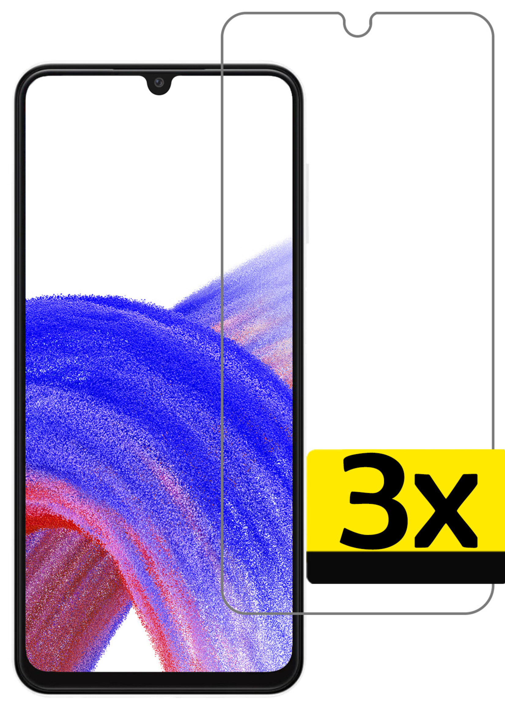LUQ Screenprotector Geschikt voor Samsung A33 Screenprotector Beschermglas Gehard Glas - Screenprotector Geschikt voor Samsung Galaxy A33 Screenprotector Glas - 3 Stuks