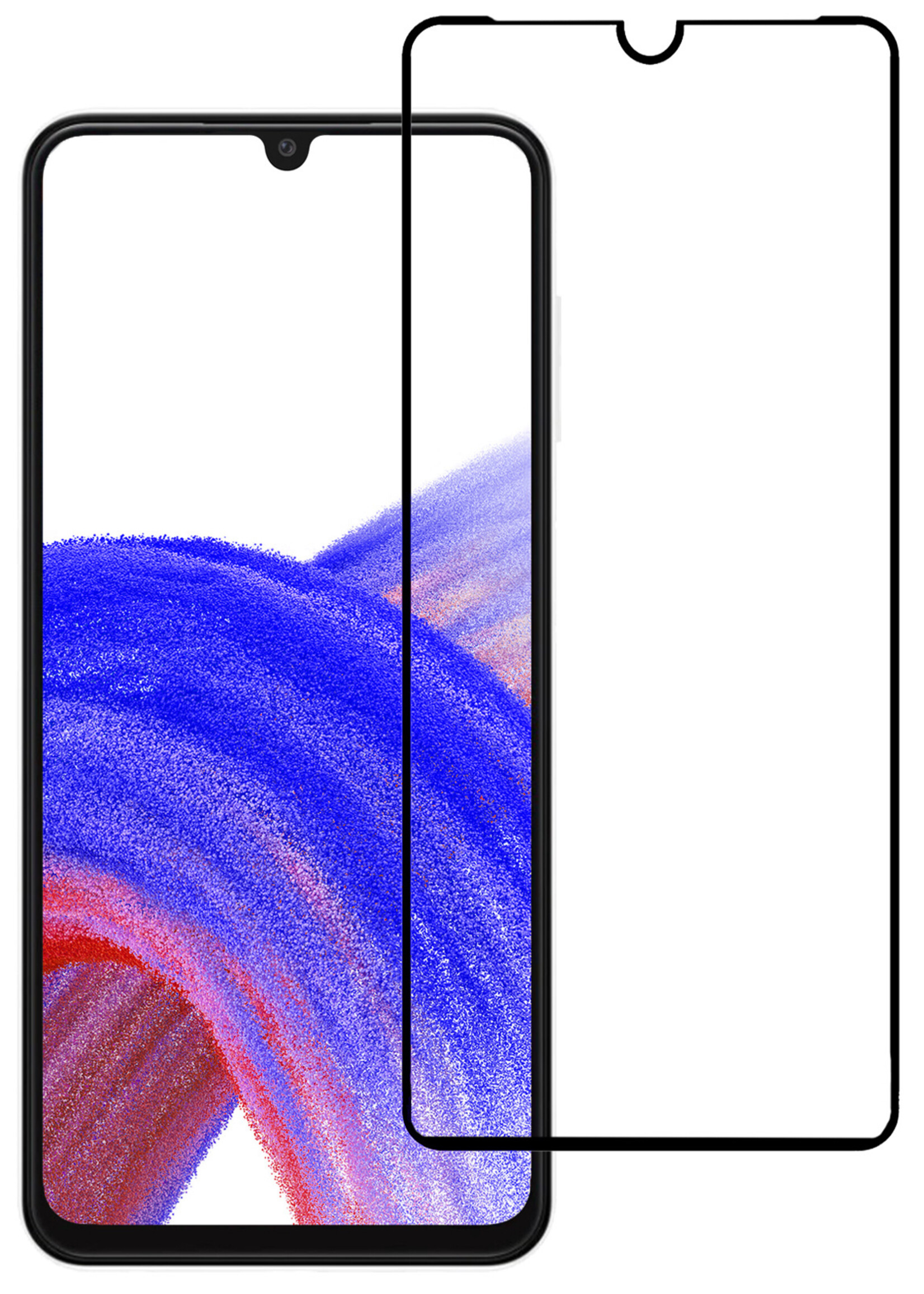 LUQ Screenprotector Geschikt voor Samsung A33 Screenprotector Glas Full Cover - Screenprotector Geschikt voor Samsung Galaxy A33 Screenprotector Full Cover