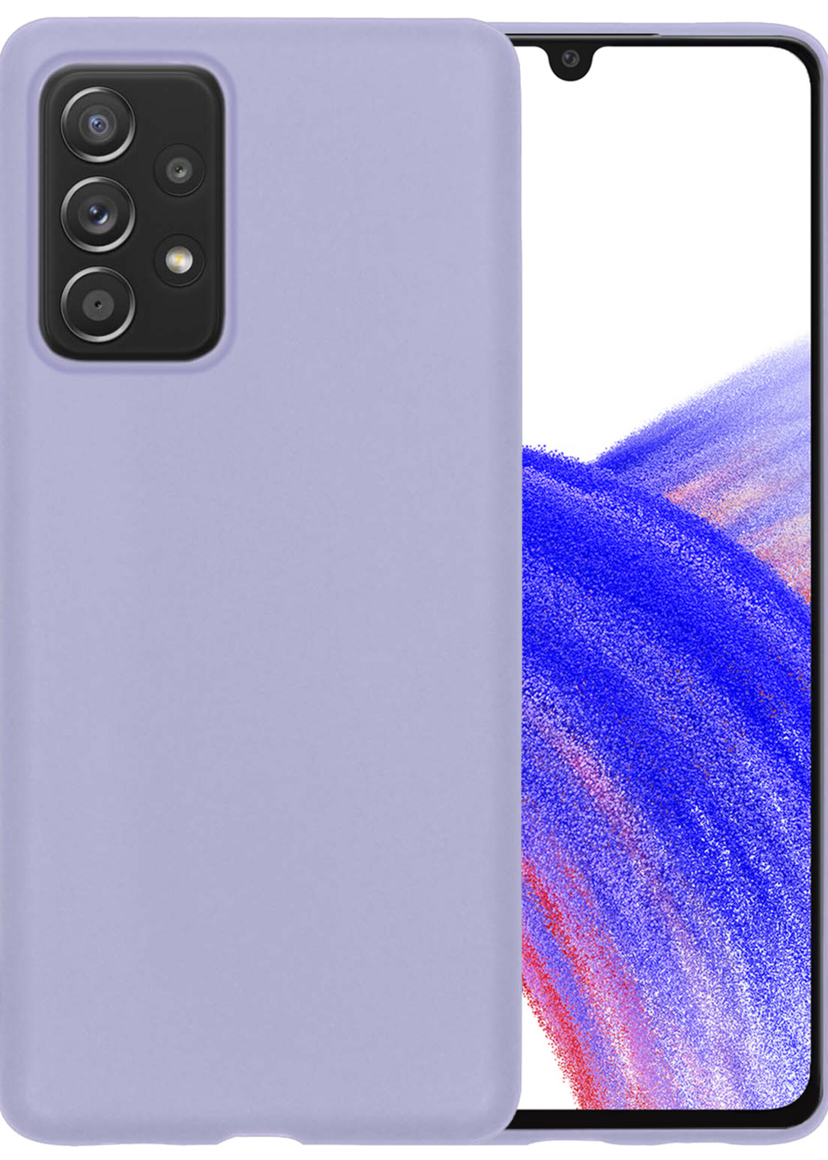 LUQ Hoesje Geschikt voor Samsung A33 Hoesje Siliconen Case - Hoes Geschikt voor Samsung Galaxy A33 Hoes Siliconen - Lila