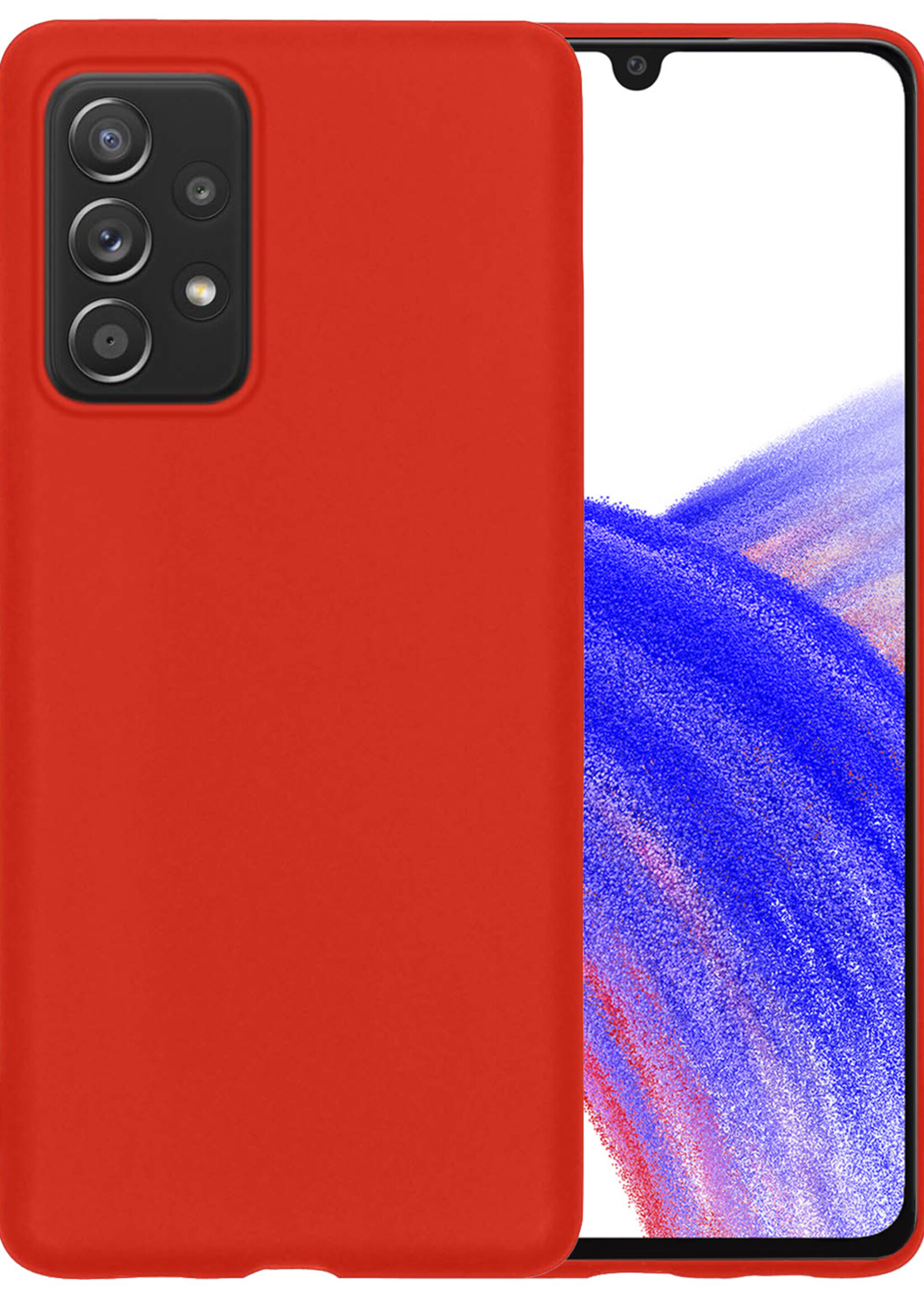 LUQ Hoesje Geschikt voor Samsung A33 Hoesje Siliconen Case - Hoes Geschikt voor Samsung Galaxy A33 Hoes Siliconen - Rood