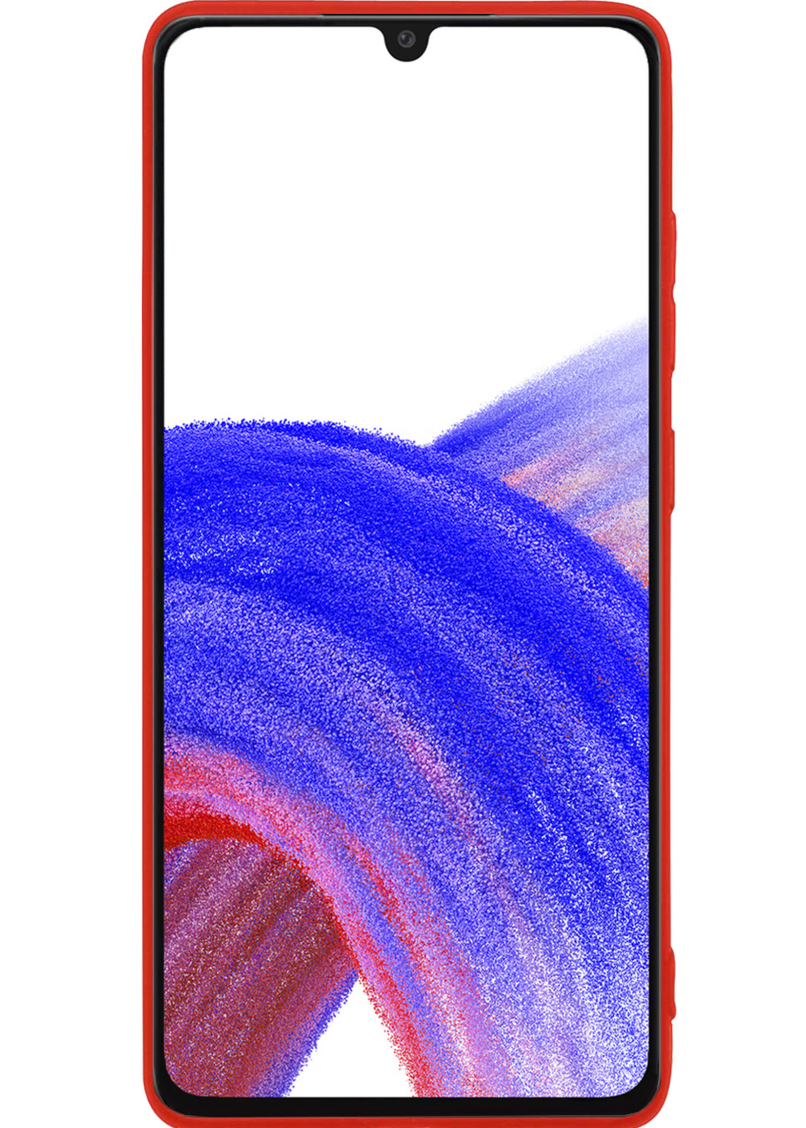 LUQ Hoesje Geschikt voor Samsung A33 Hoesje Siliconen Case - Hoes Geschikt voor Samsung Galaxy A33 Hoes Siliconen - Rood