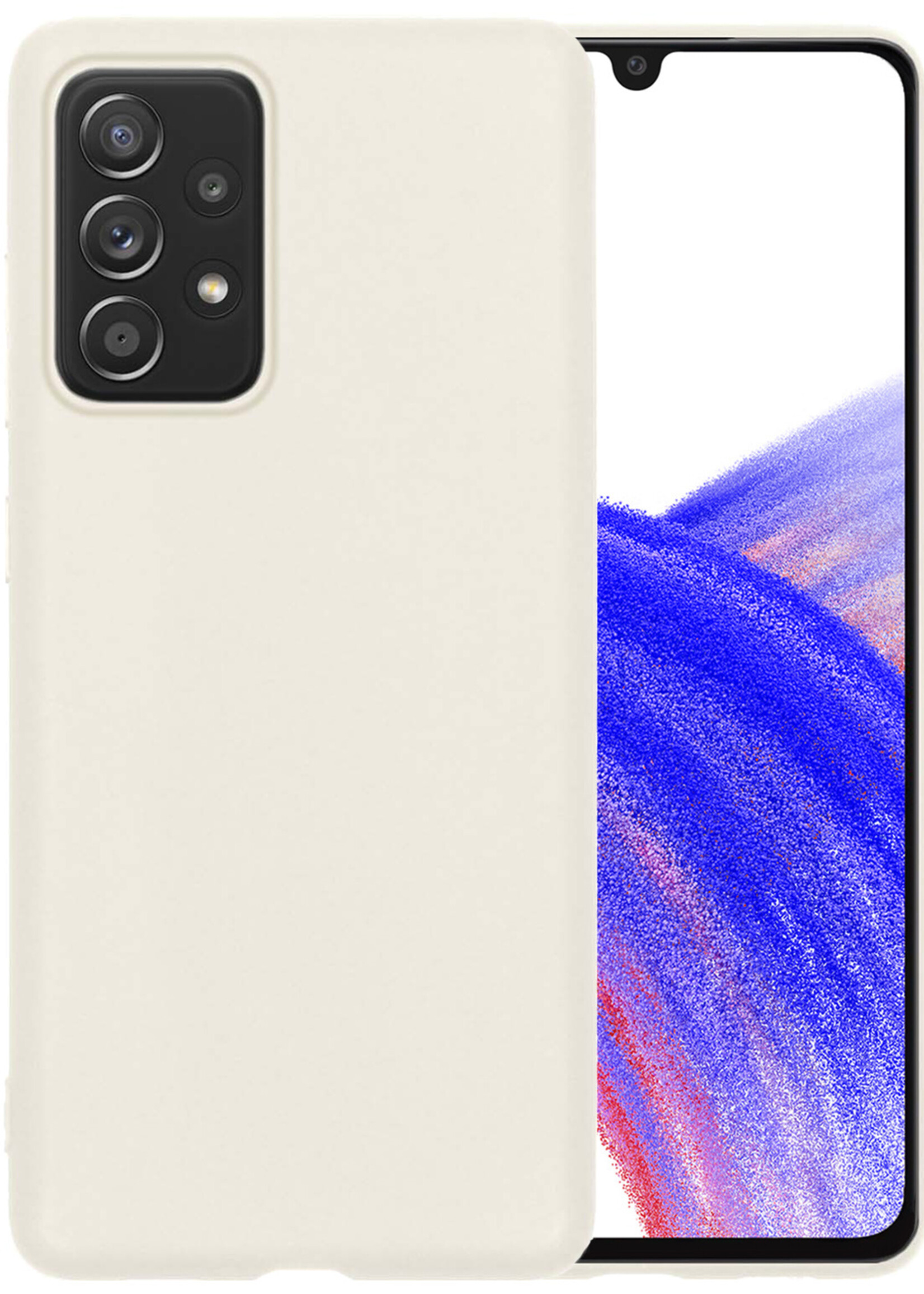 LUQ Hoesje Geschikt voor Samsung A33 Hoesje Siliconen Case - Hoes Geschikt voor Samsung Galaxy A33 Hoes Siliconen - Wit