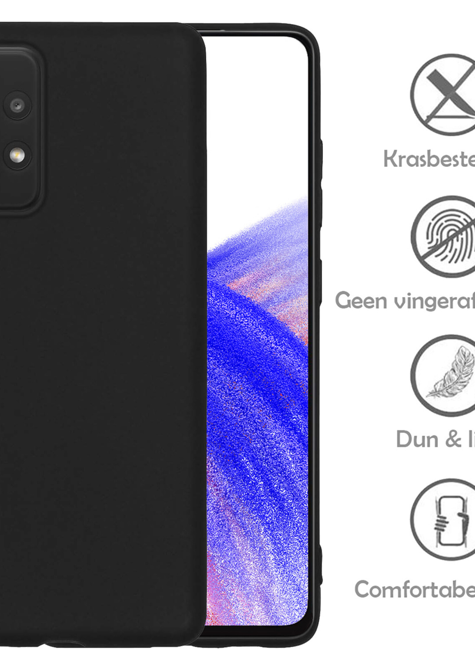 LUQ Hoesje Geschikt voor Samsung A33 Hoesje Siliconen Case - Hoes Geschikt voor Samsung Galaxy A33 Hoes Siliconen - Zwart