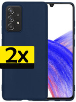 LUQ LUQ Samsung Galaxy A33 Hoesje Siliconen - Donkerblauw - 2 PACK