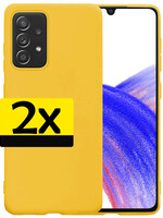 LUQ LUQ Samsung Galaxy A33 Hoesje Siliconen - Geel - 2 PACK