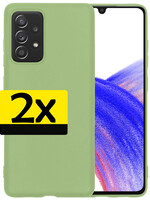 LUQ LUQ Samsung Galaxy A33 Hoesje Siliconen - Groen - 2 PACK