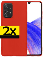 LUQ LUQ Samsung Galaxy A33 Hoesje Siliconen - Rood - 2 PACK