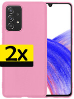 LUQ LUQ Samsung Galaxy A33 Hoesje Siliconen - Lichtroze - 2 PACK
