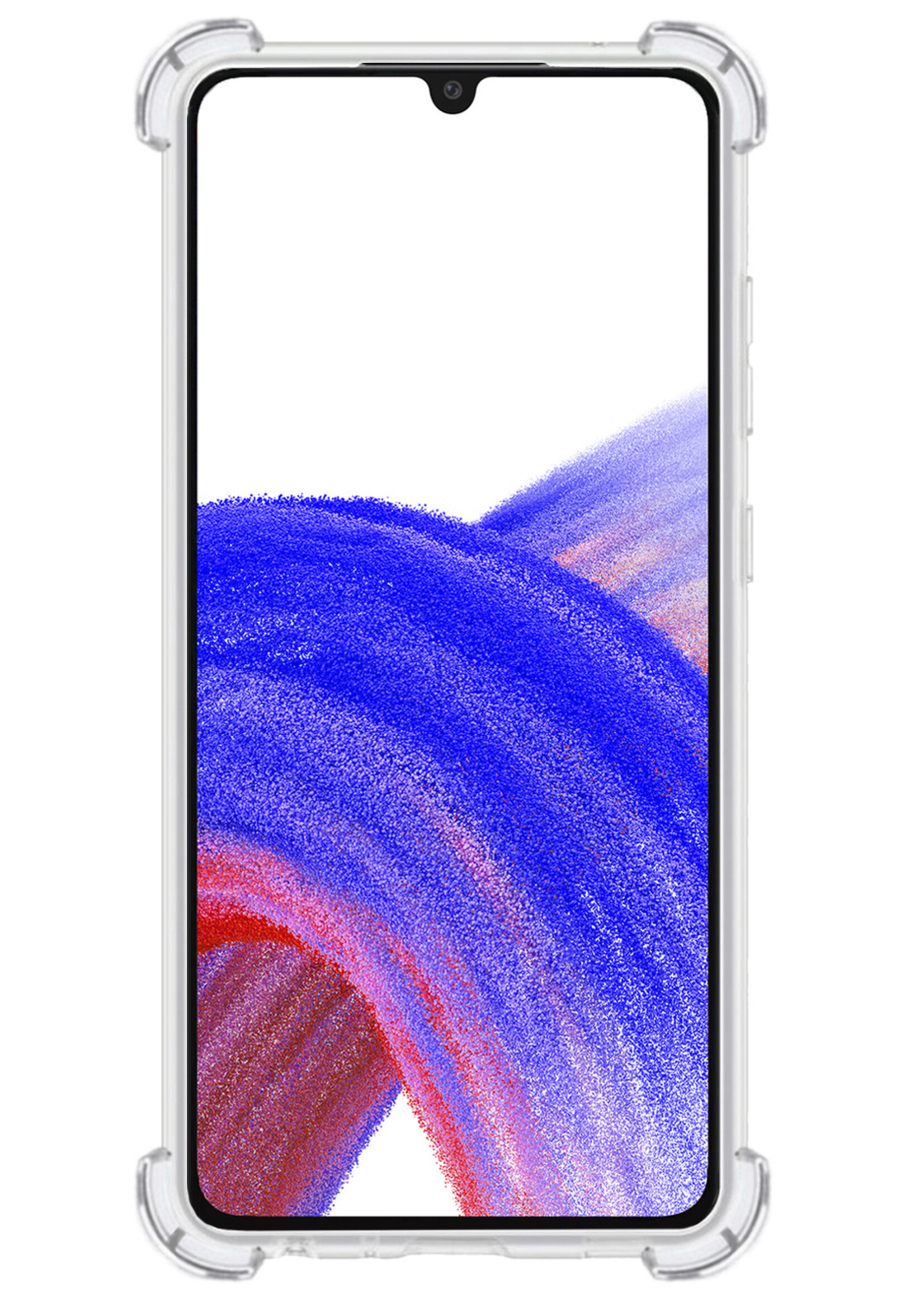 LUQ Hoesje Geschikt voor Samsung A33 Hoesje Shockproof Case Siliconen Met Screenprotector - Hoes Geschikt voor Samsung Galaxy A33 Hoes Cover Siliconen - Transparant