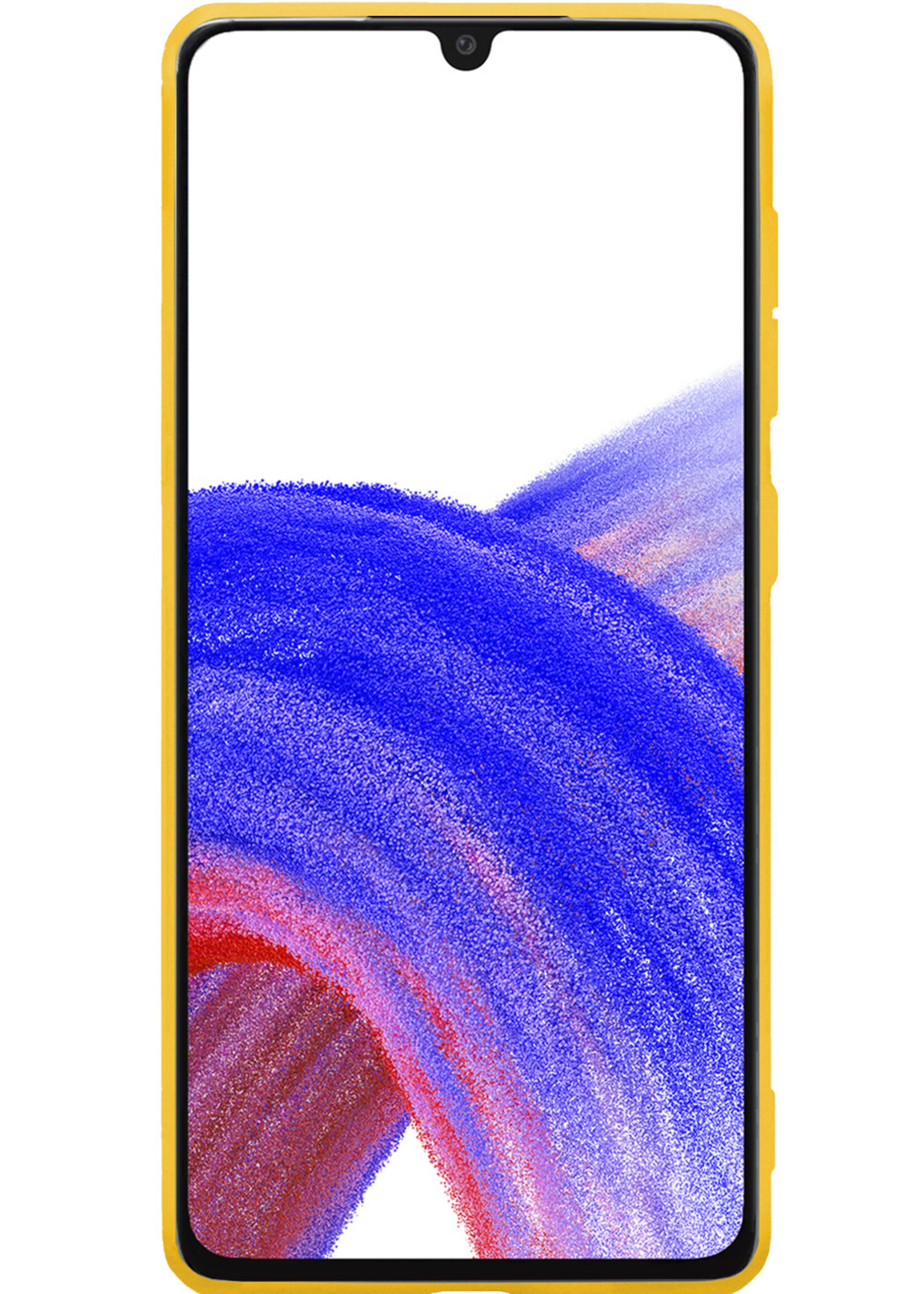 LUQ Hoesje Geschikt voor Samsung A33 Hoesje Siliconen Case Met Screenprotector - Hoes Geschikt voor Samsung Galaxy A33 Hoes Siliconen - Geel