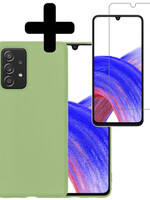 LUQ LUQ Samsung Galaxy A33 Hoesje Siliconen Met Screenprotector - Groen