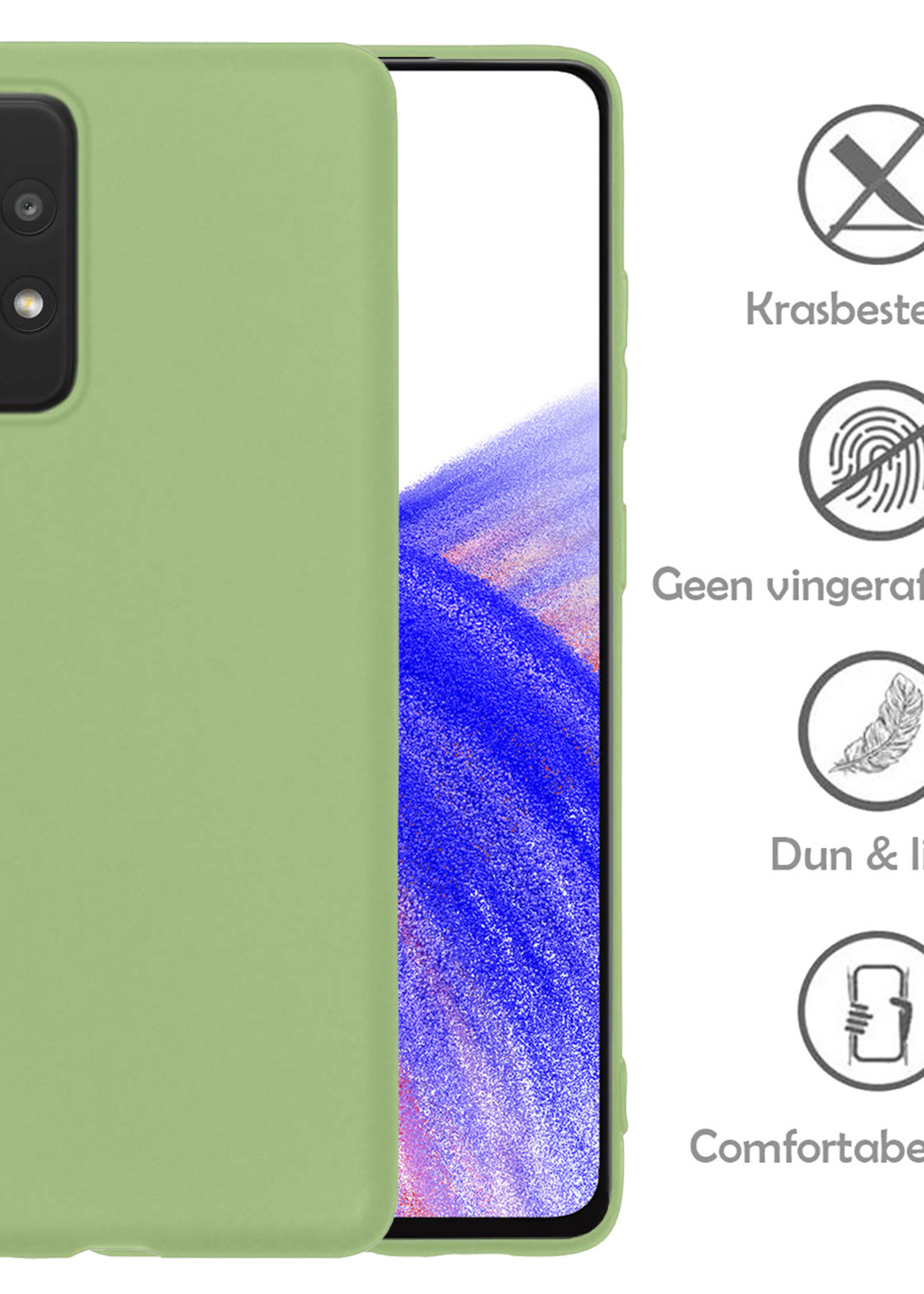 Hoesje Geschikt voor Samsung A33 Hoesje Siliconen Case Met Screenprotector - Hoes Geschikt voor Samsung Galaxy A33 Hoes Siliconen - Groen