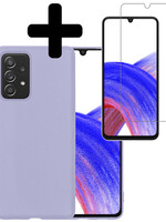 LUQ LUQ Samsung Galaxy A33 Hoesje Siliconen Met Screenprotector - Lila