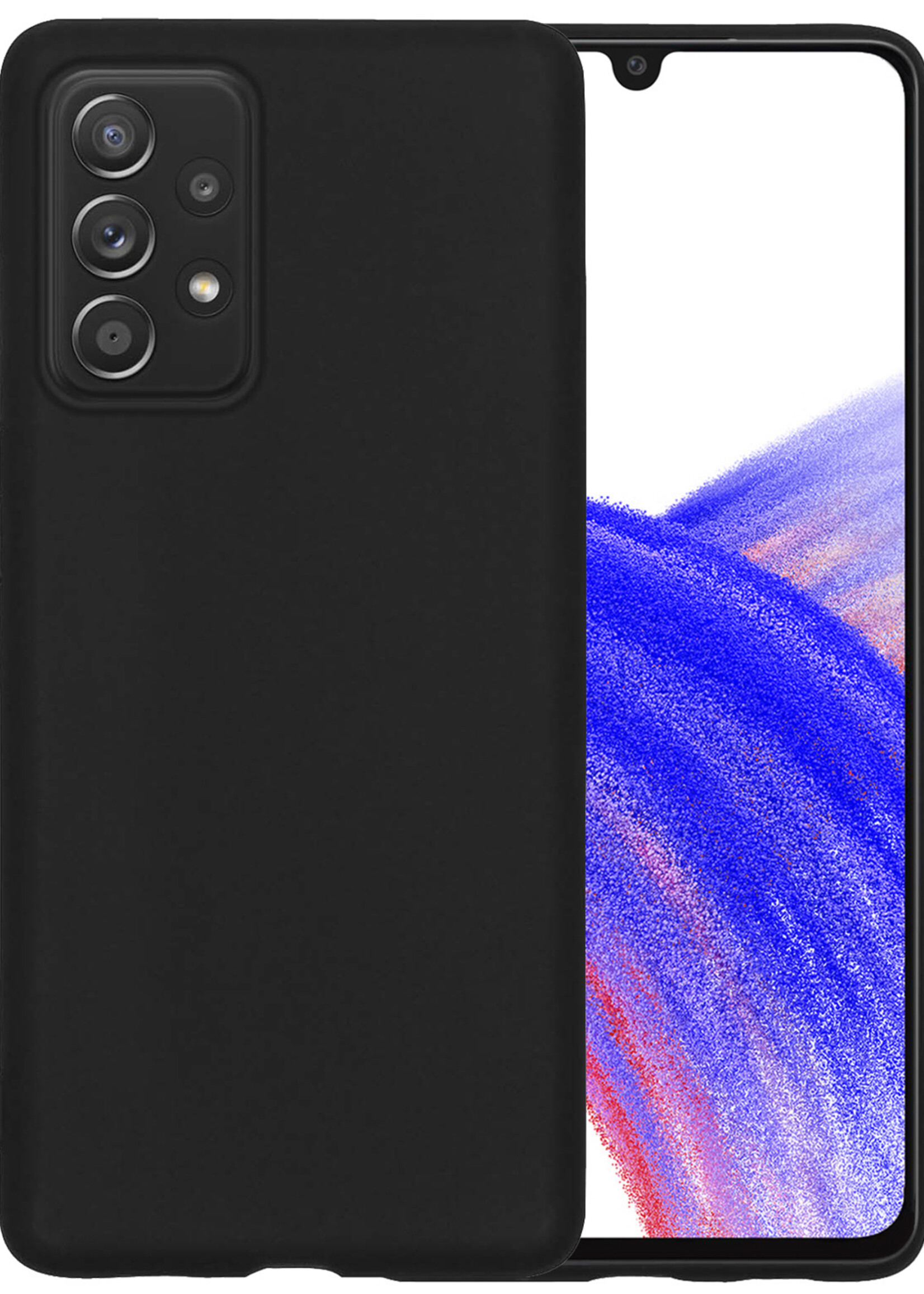 LUQ Hoesje Geschikt voor Samsung A33 Hoesje Siliconen Case - Hoes Geschikt voor Samsung Galaxy A33 Hoes Siliconen - Zwart