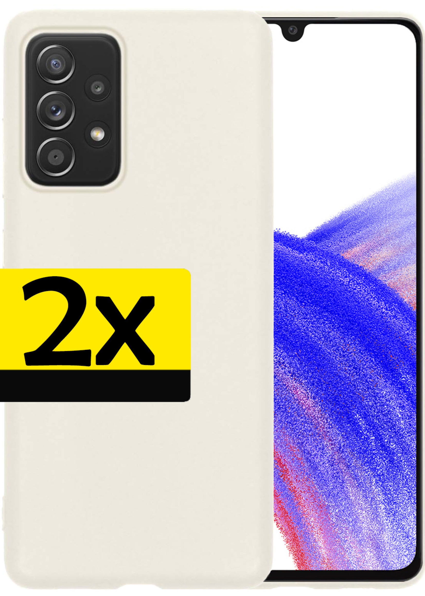 LUQ Hoesje Geschikt voor Samsung A33 Hoesje Siliconen Case - Hoes Geschikt voor Samsung Galaxy A33 Hoes Siliconen - Wit - 2 Stuks