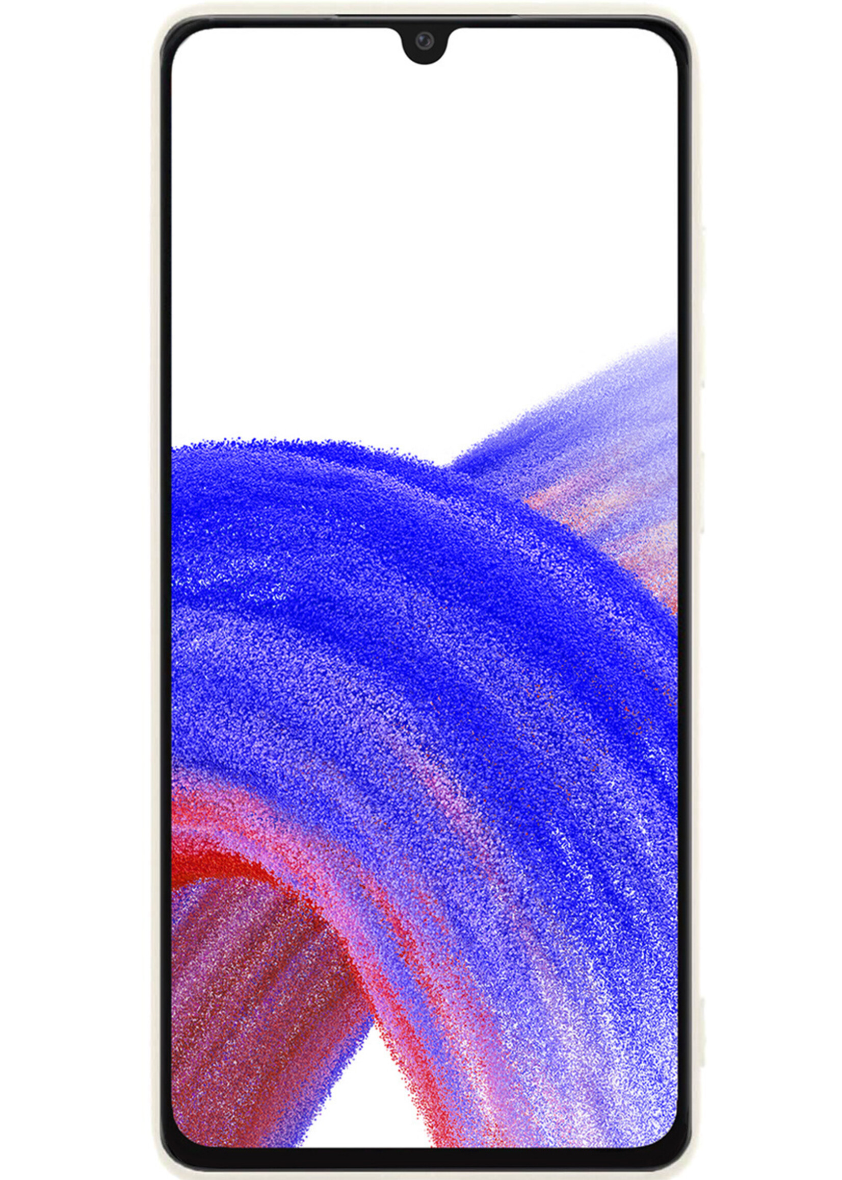 LUQ Hoesje Geschikt voor Samsung A33 Hoesje Siliconen Case Met Screenprotector - Hoes Geschikt voor Samsung Galaxy A33 Hoes Siliconen - Wit