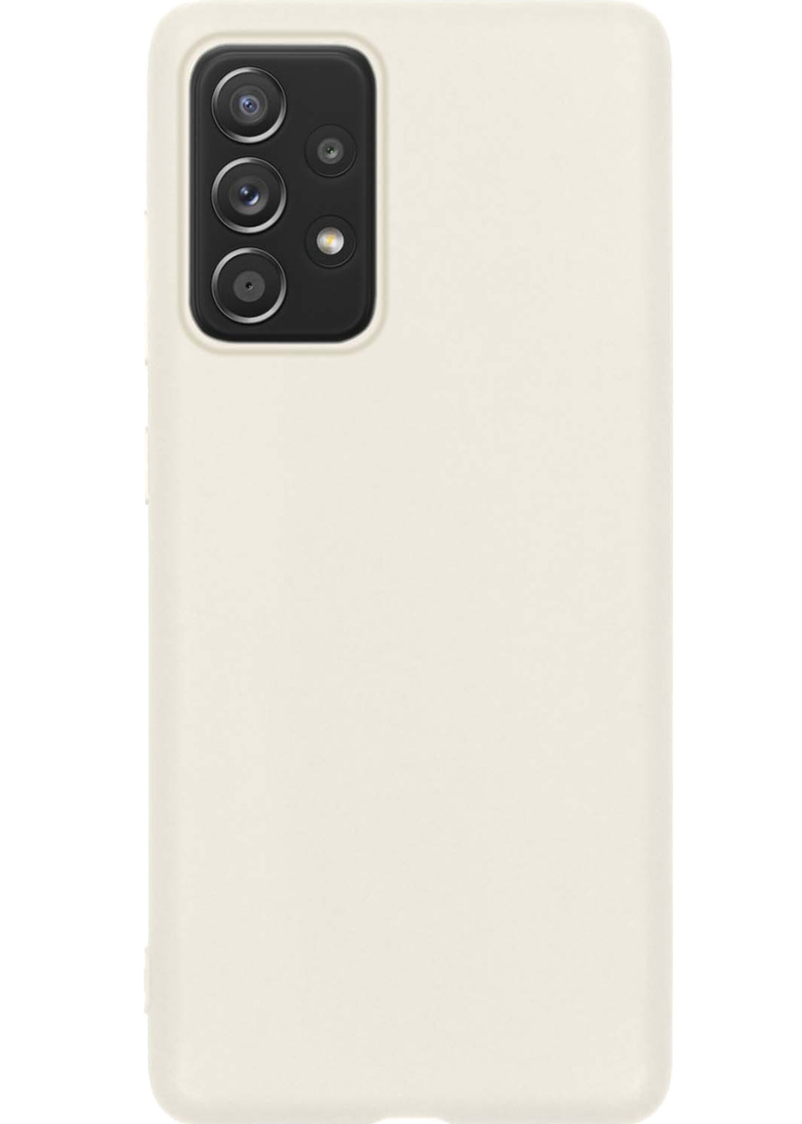 LUQ Hoesje Geschikt voor Samsung A33 Hoesje Siliconen Case Met Screenprotector - Hoes Geschikt voor Samsung Galaxy A33 Hoes Siliconen - Wit