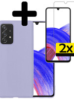 LUQ LUQ Samsung Galaxy A33 Hoesje Siliconen Met 2x Screenprotector - Lila